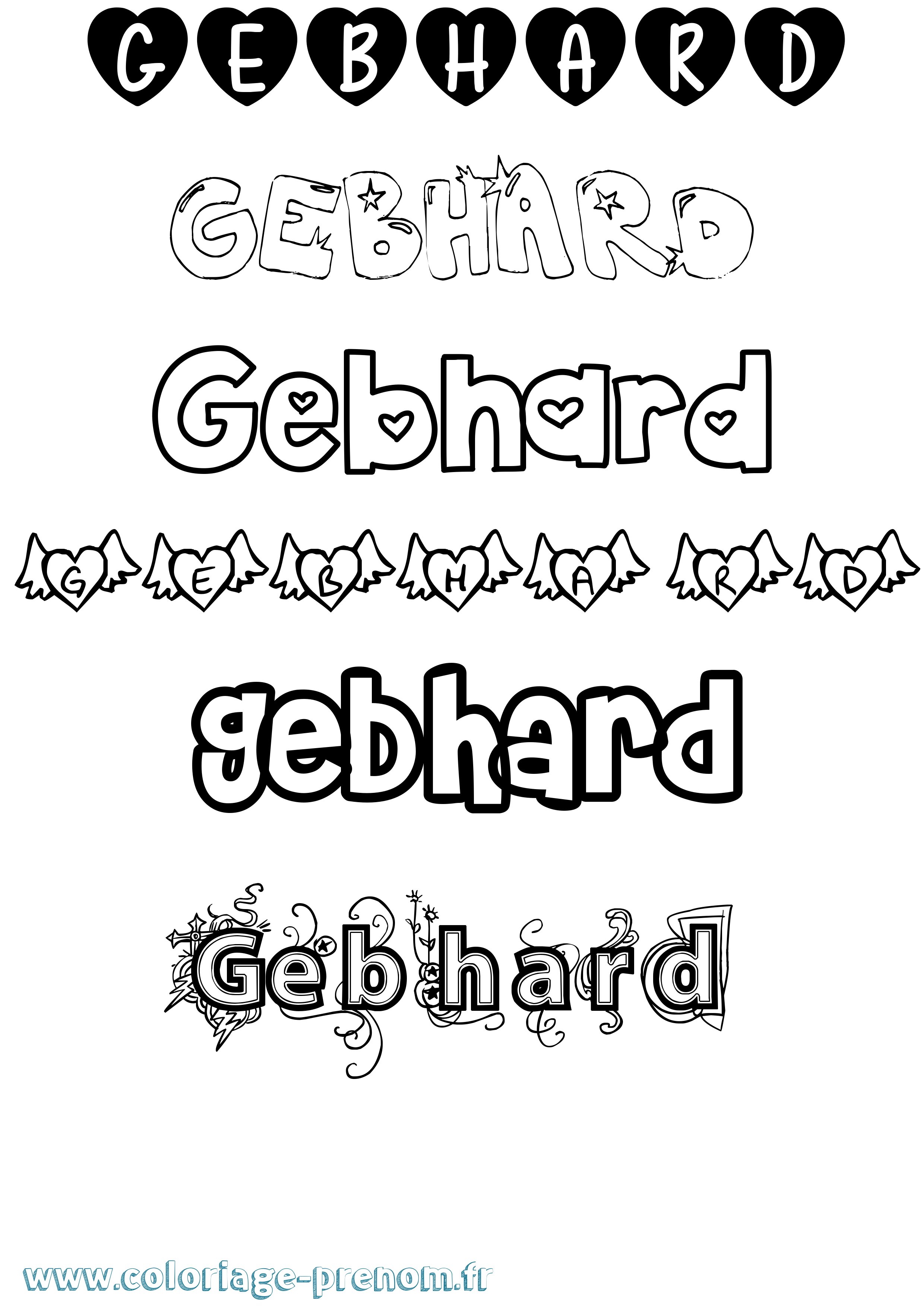 Coloriage Gebhard Girly Coloriage prénom Gebhard Girly