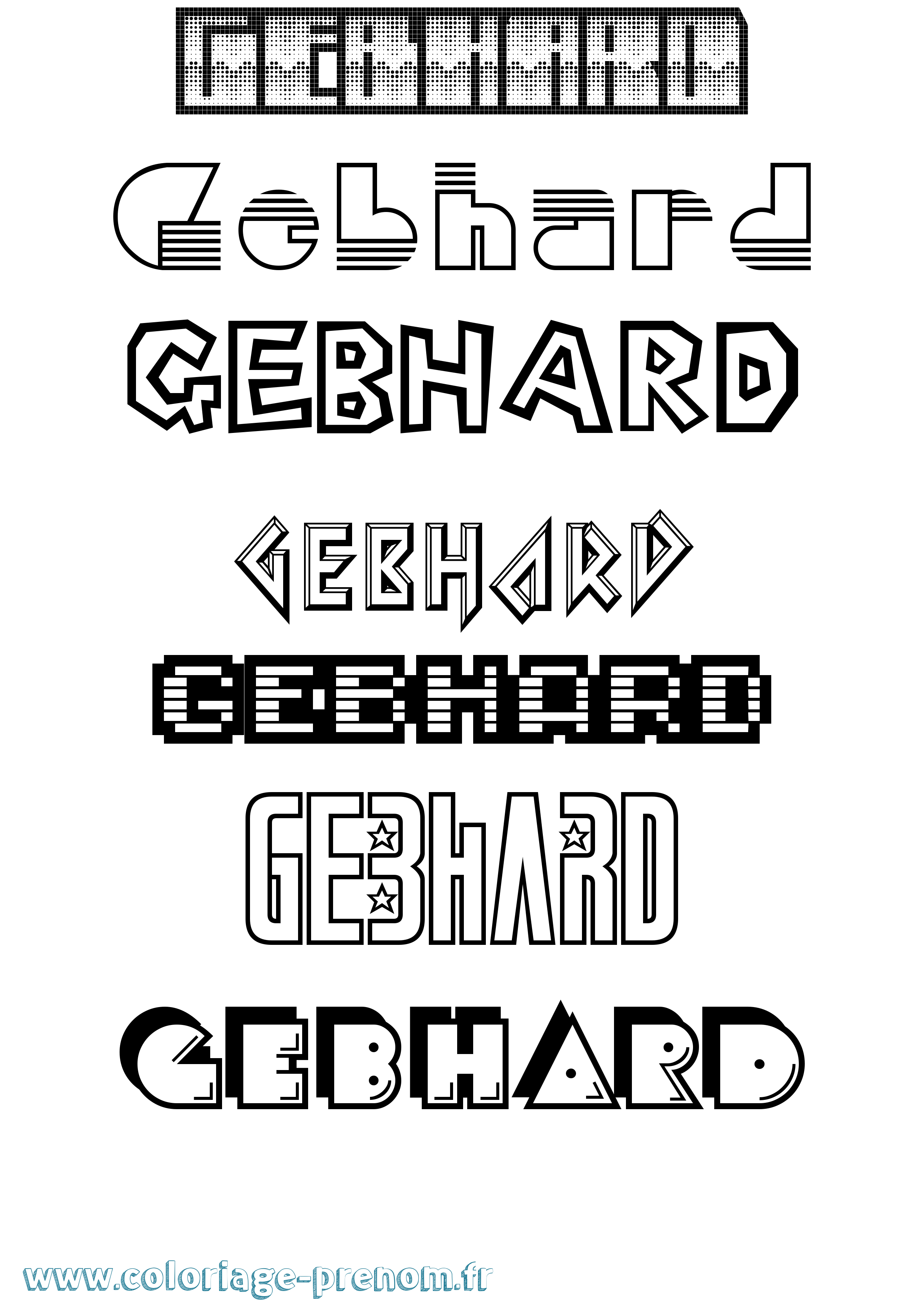 Coloriage Gebhard Jeux Vidéos Coloriage prénom Gebhard Jeux Vidéos