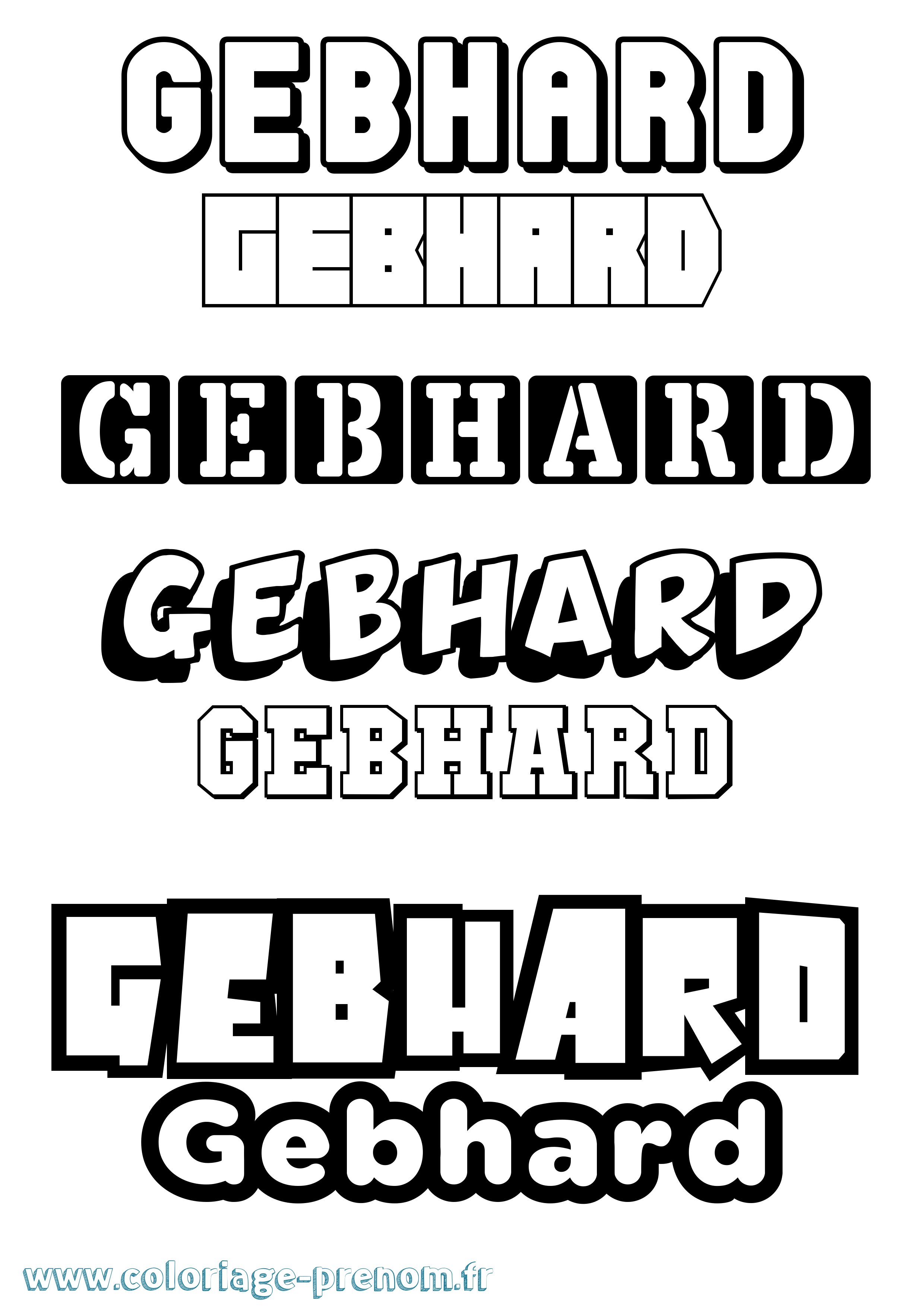 Coloriage Gebhard Simple Coloriage prénom Gebhard Simple
