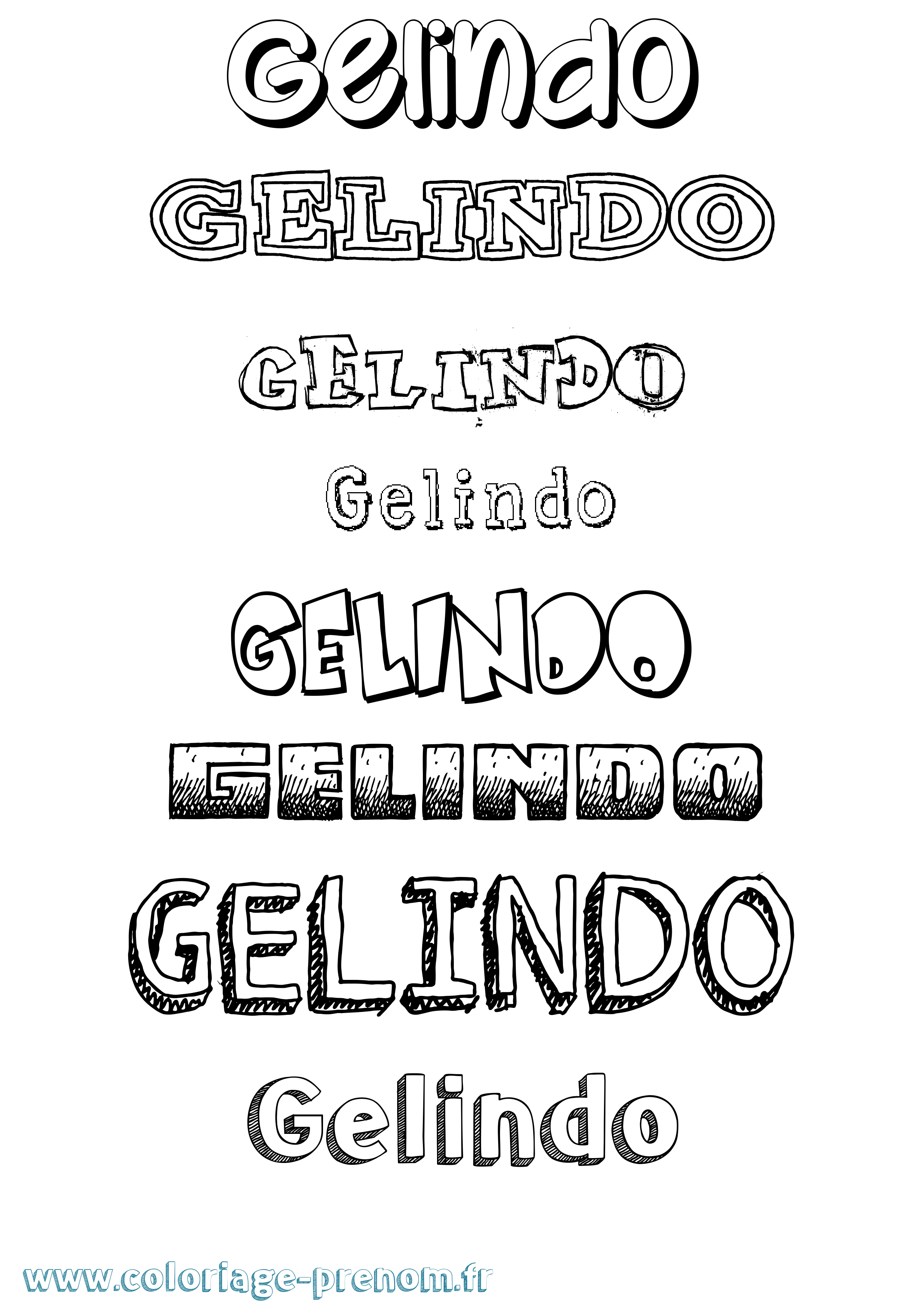 Coloriage Gelindo Dessiné Coloriage prénom Gelindo Dessiné