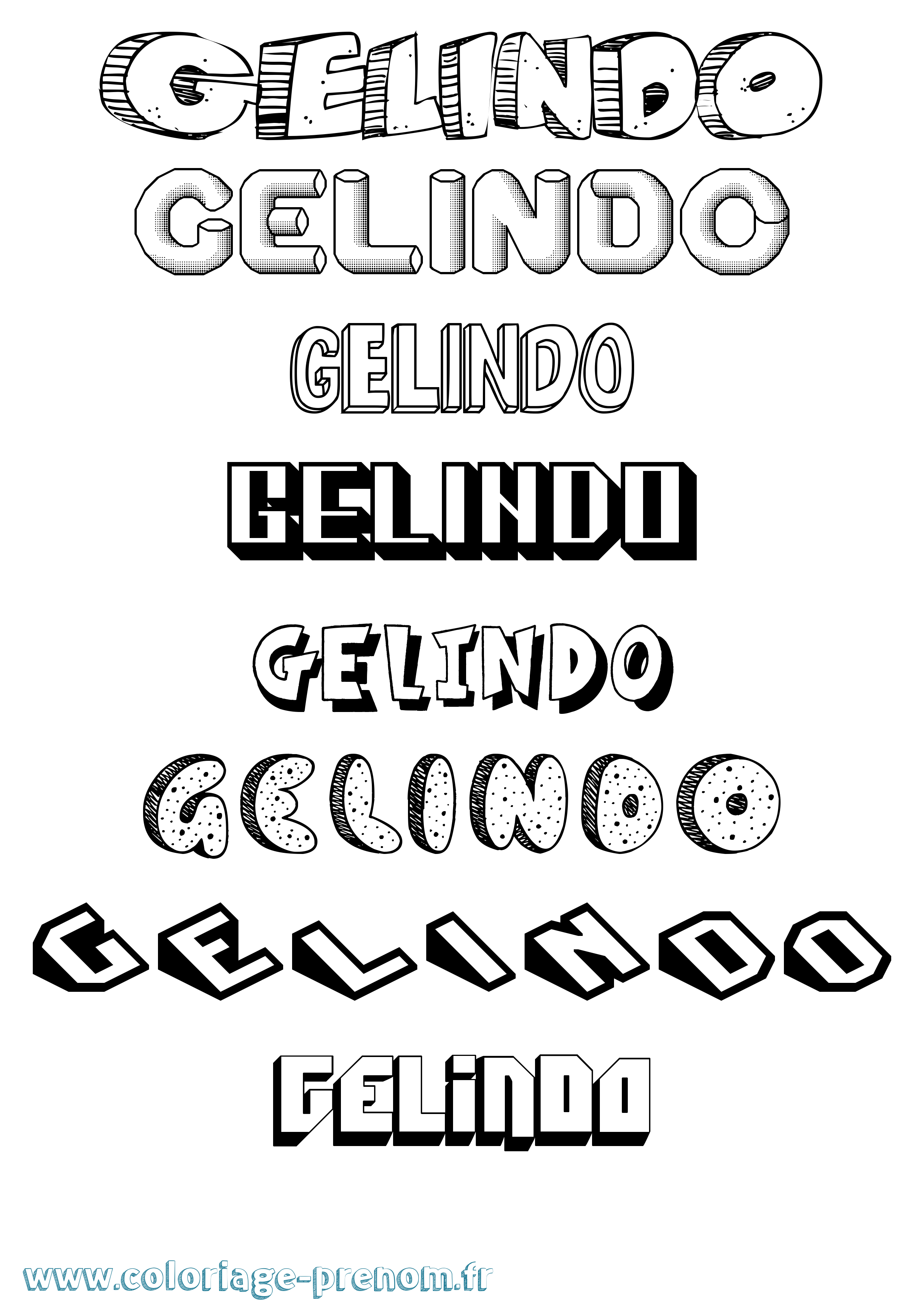 Coloriage Gelindo Effet 3D Coloriage prénom Gelindo Effet 3D
