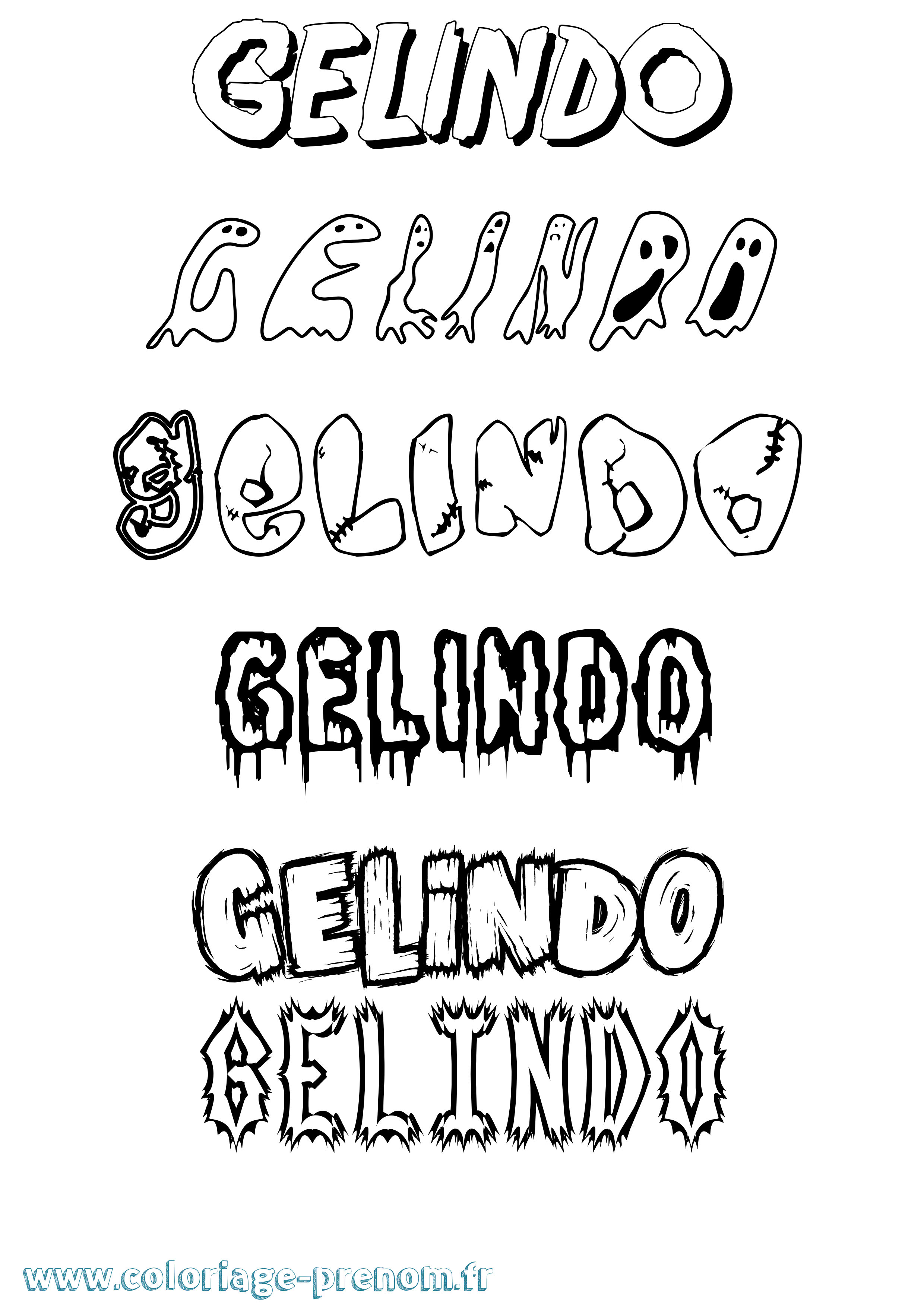 Coloriage Gelindo Frisson Coloriage prénom Gelindo Frisson
