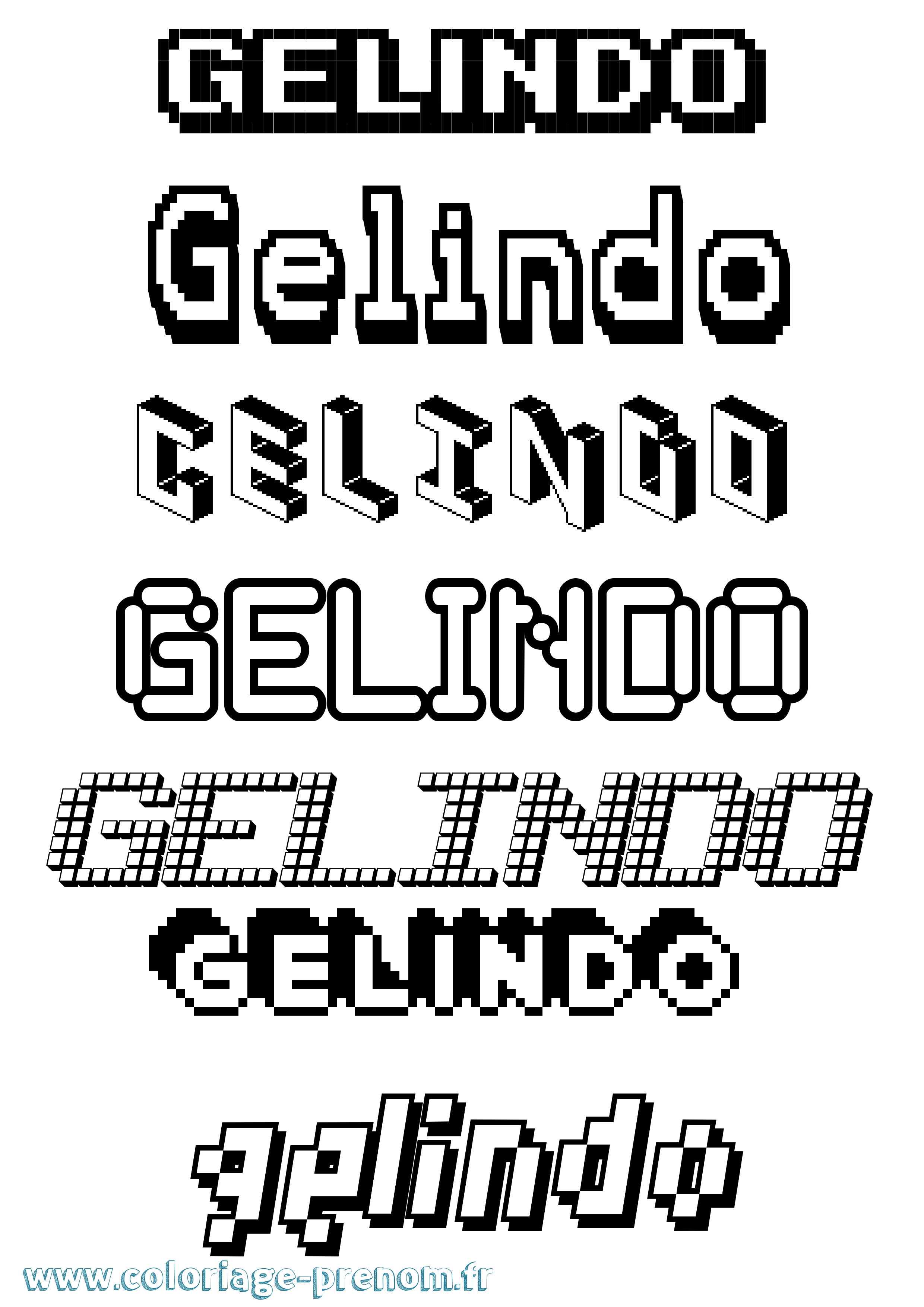 Coloriage Gelindo Pixel Coloriage prénom Gelindo Pixel