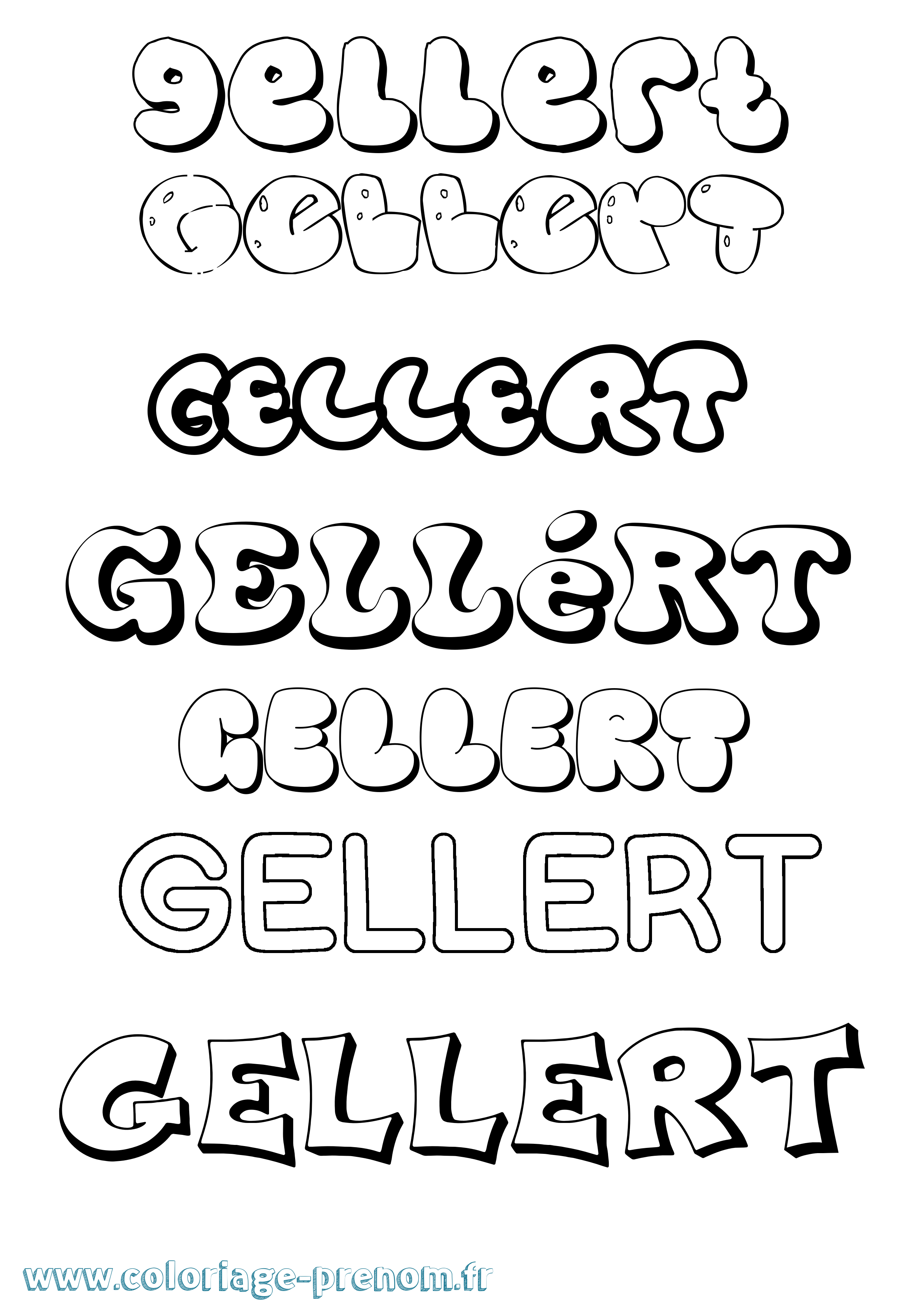 Coloriage Gellért Bubble Coloriage prénom Gellért Bubble
