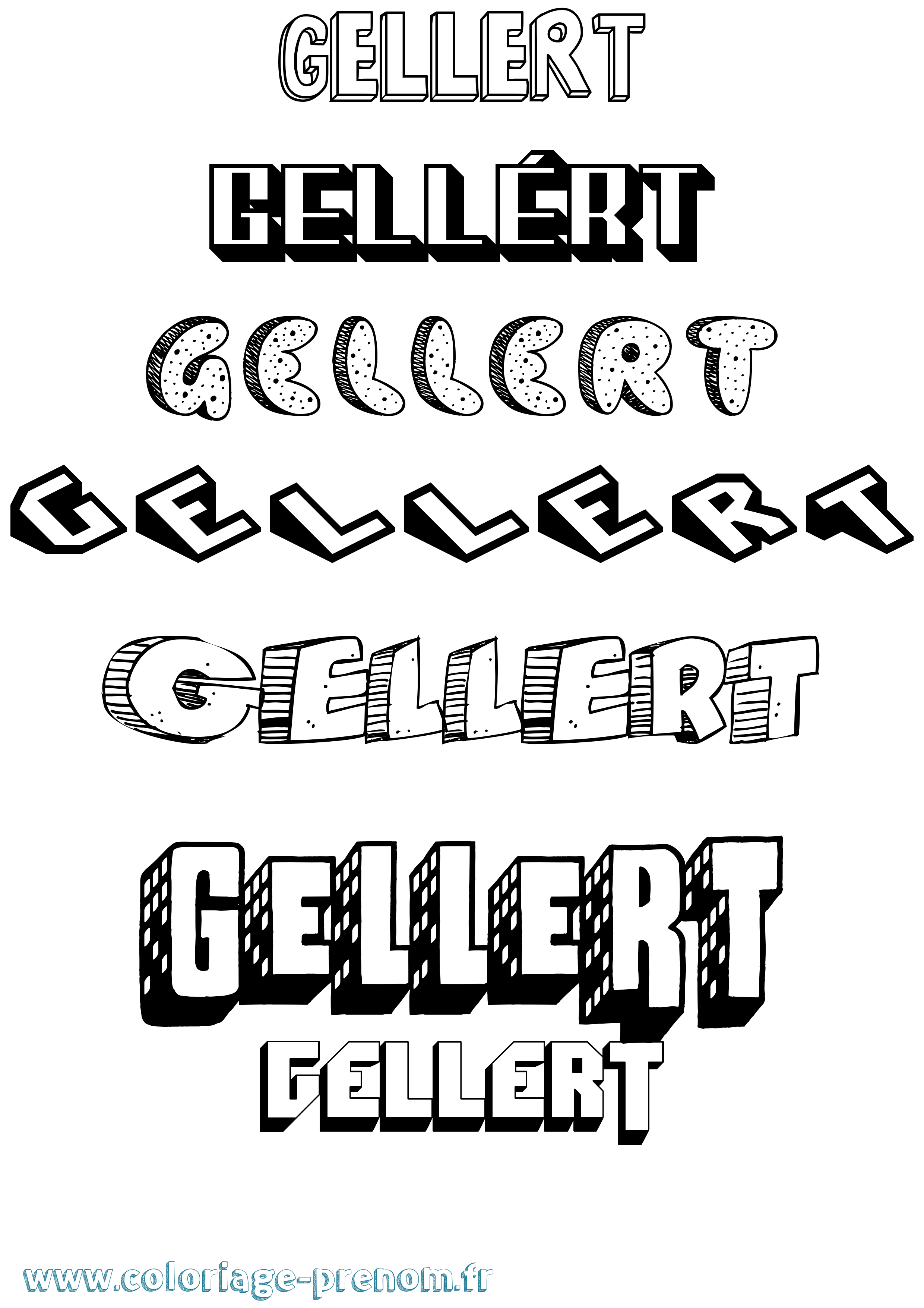 Coloriage Gellért Effet 3D Coloriage prénom Gellért Effet 3D