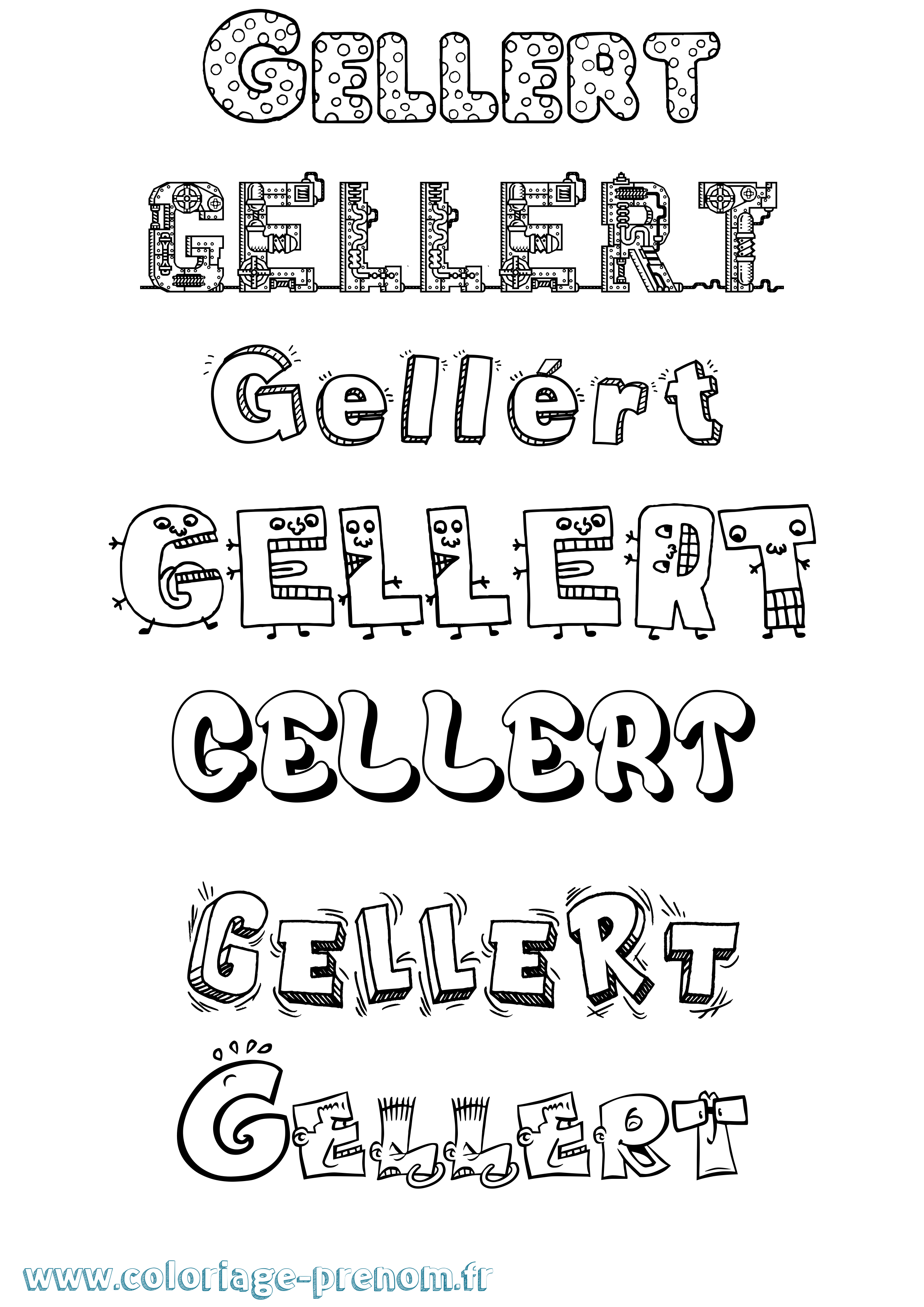 Coloriage Gellért Fun Coloriage prénom Gellért Fun