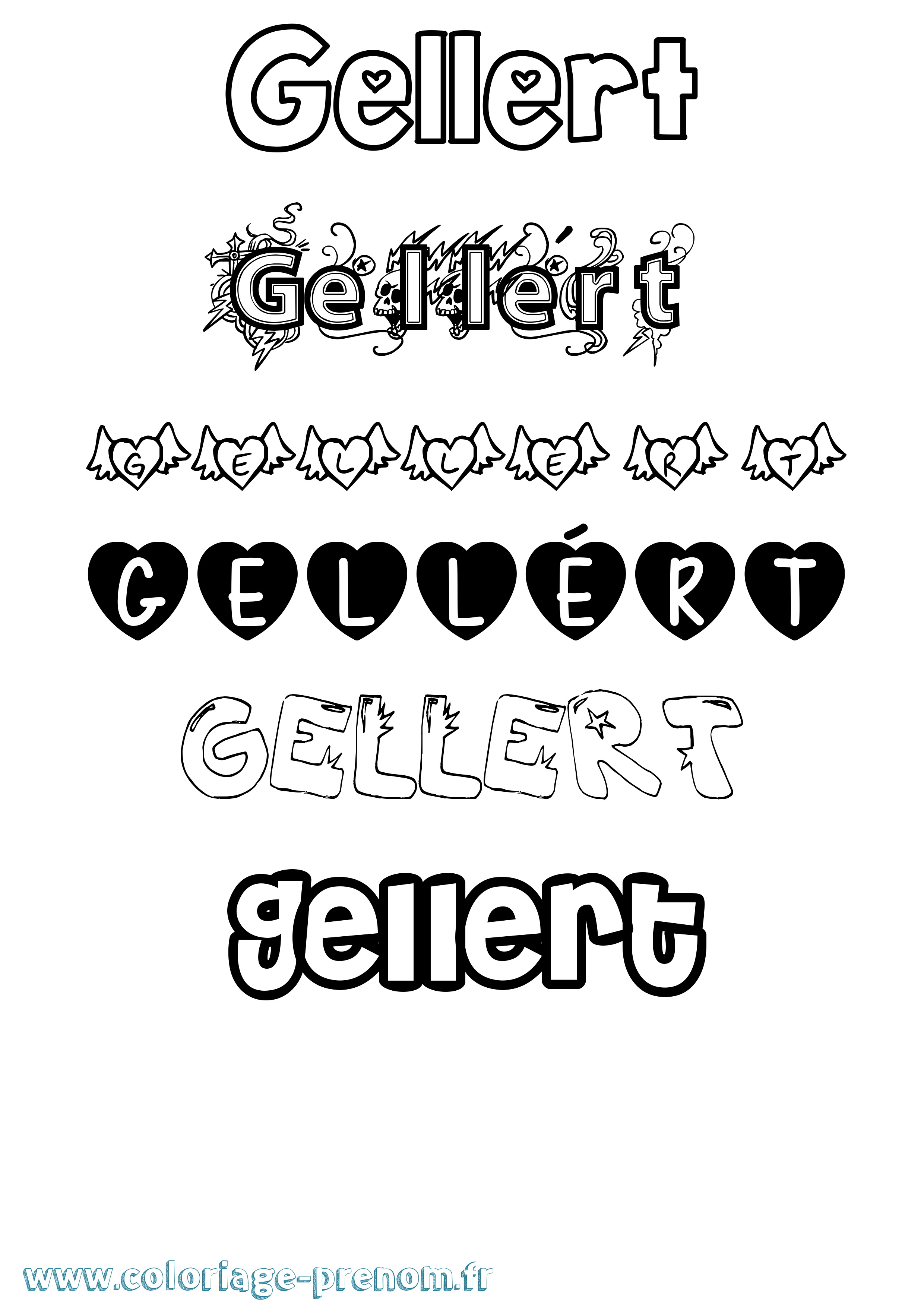 Coloriage Gellért Girly Coloriage prénom Gellért Girly