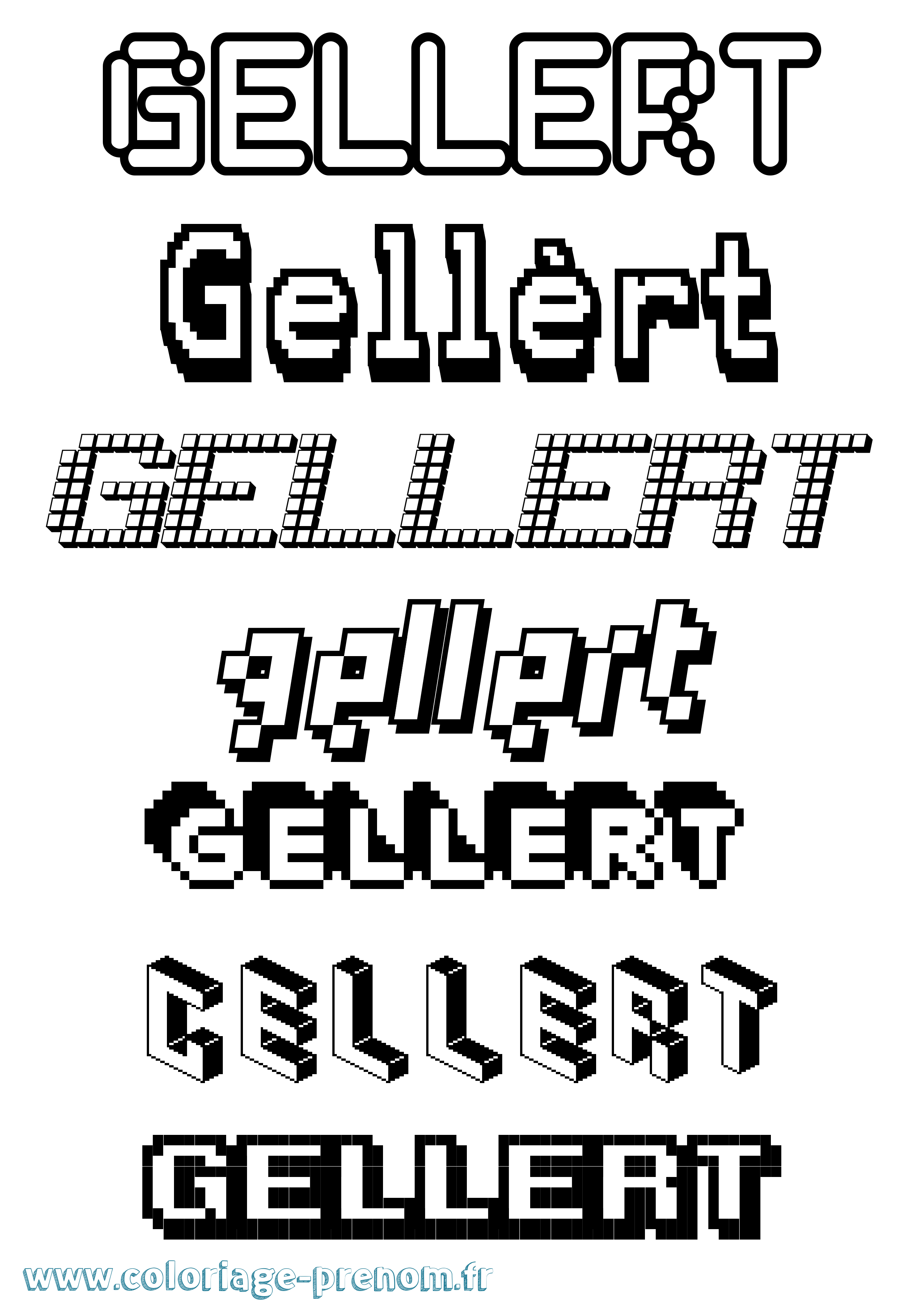 Coloriage Gellért Pixel Coloriage prénom Gellért Pixel