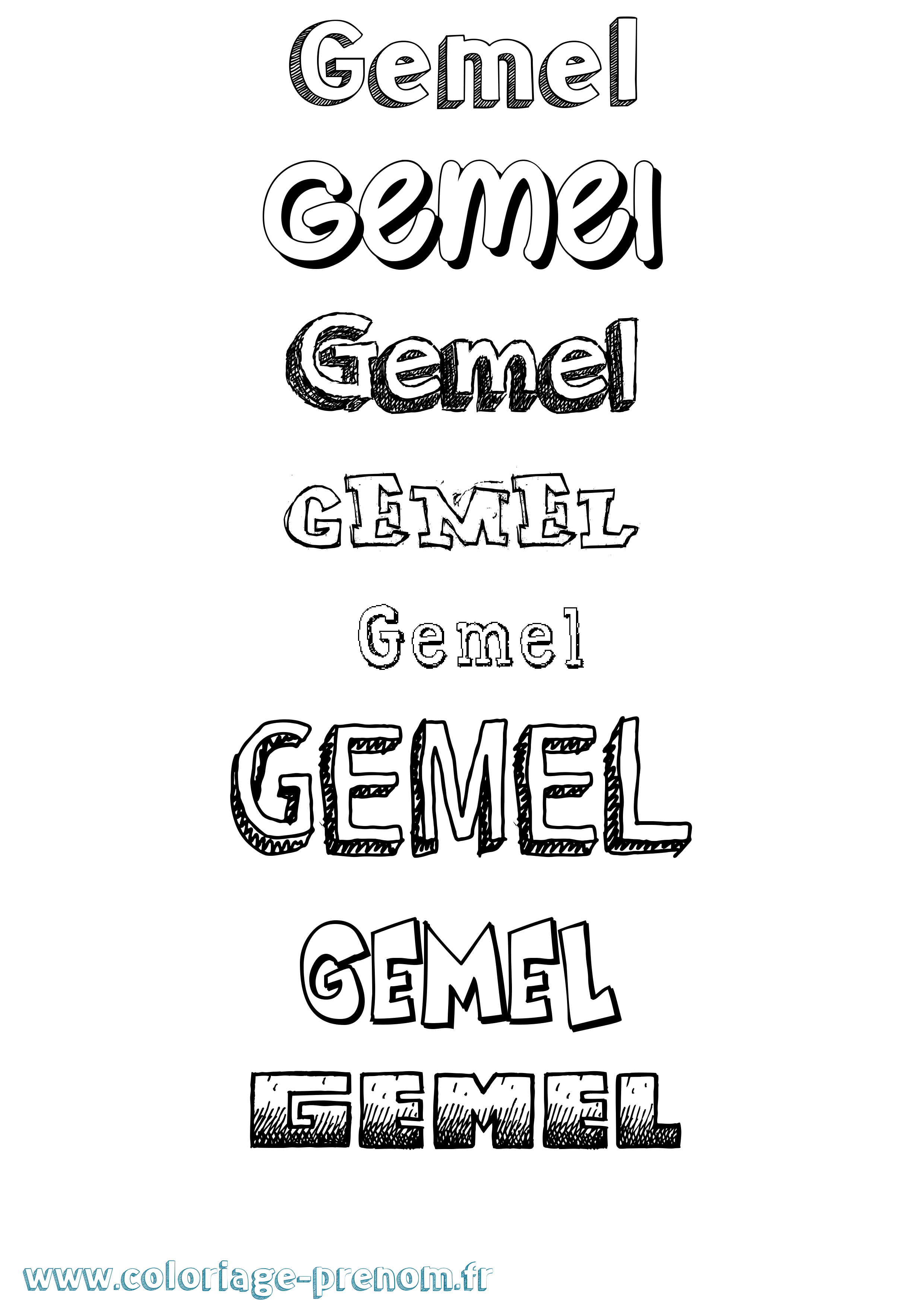Coloriage Gemel Dessiné Coloriage prénom Gemel Dessiné