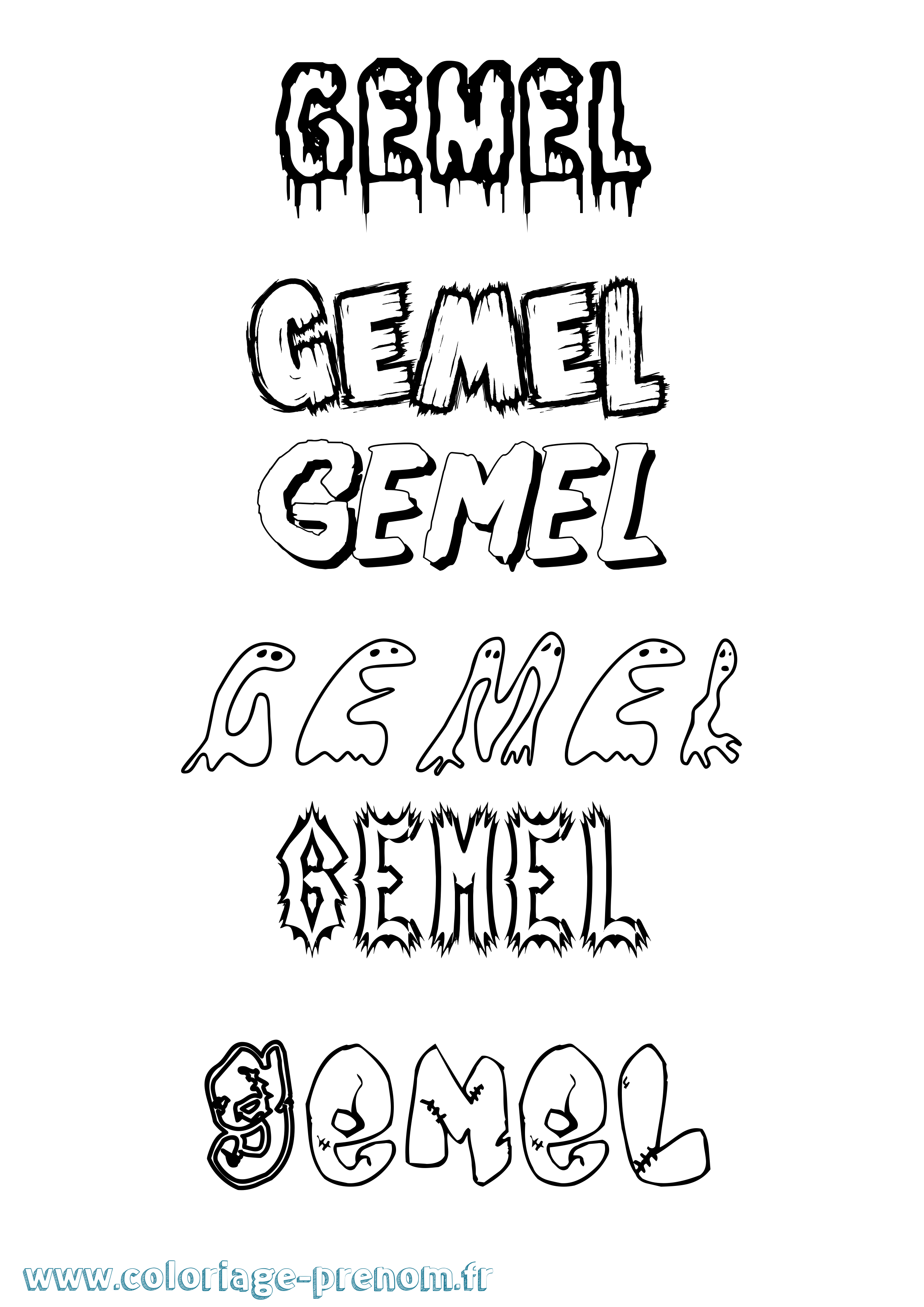 Coloriage Gemel Frisson Coloriage prénom Gemel Frisson