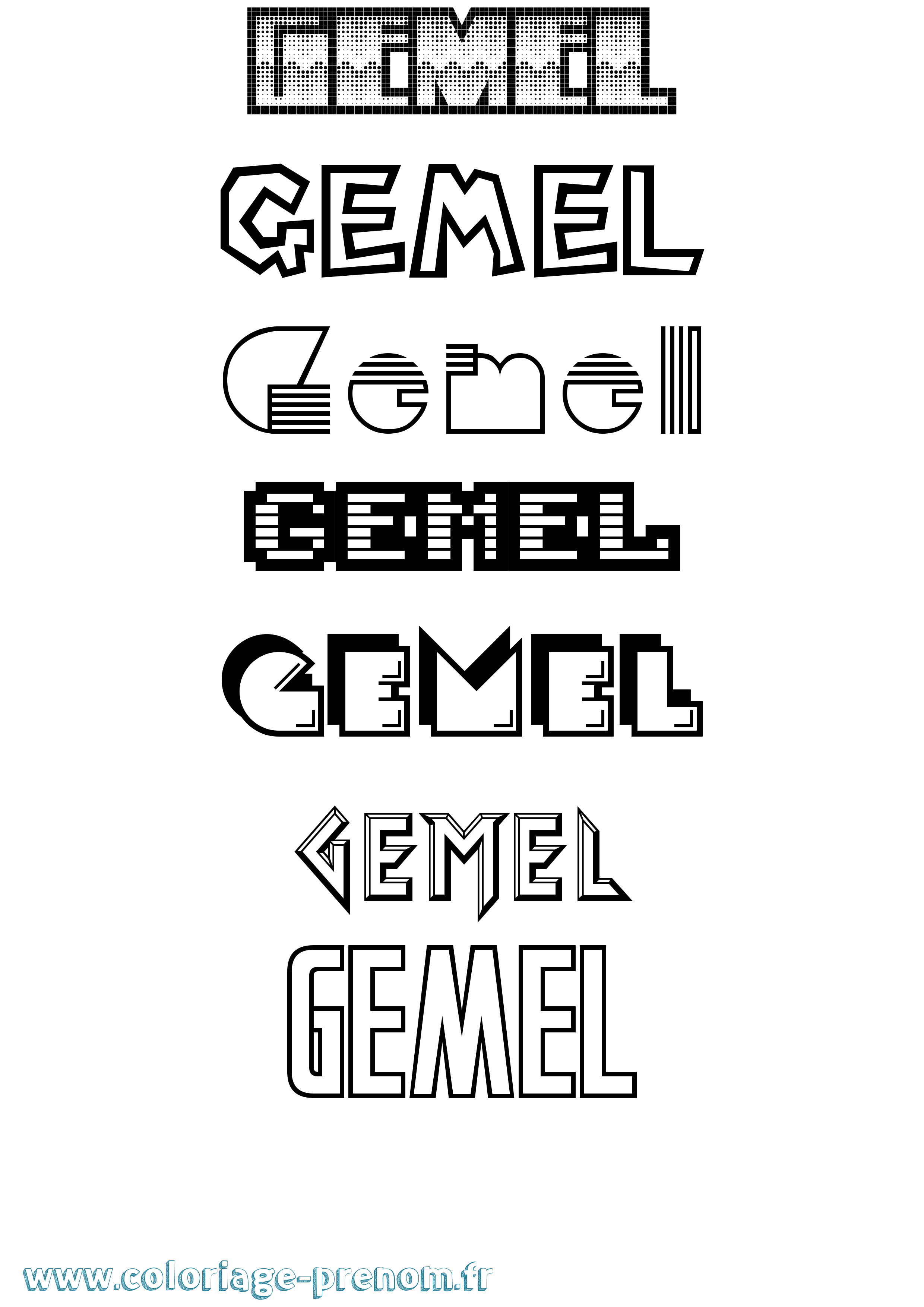 Coloriage Gemel Jeux Vidéos Coloriage prénom Gemel Jeux Vidéos
