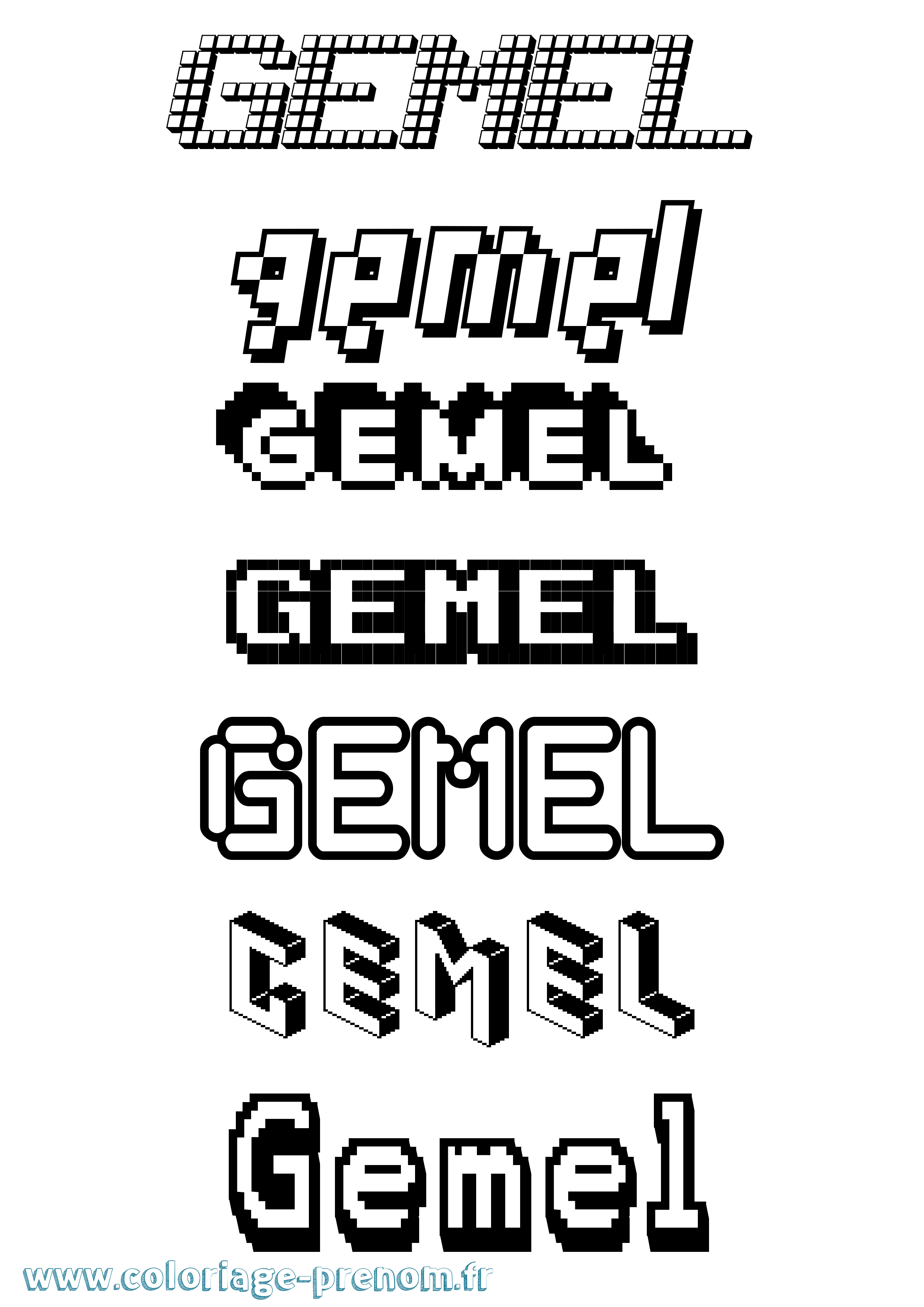 Coloriage Gemel Pixel Coloriage prénom Gemel Pixel