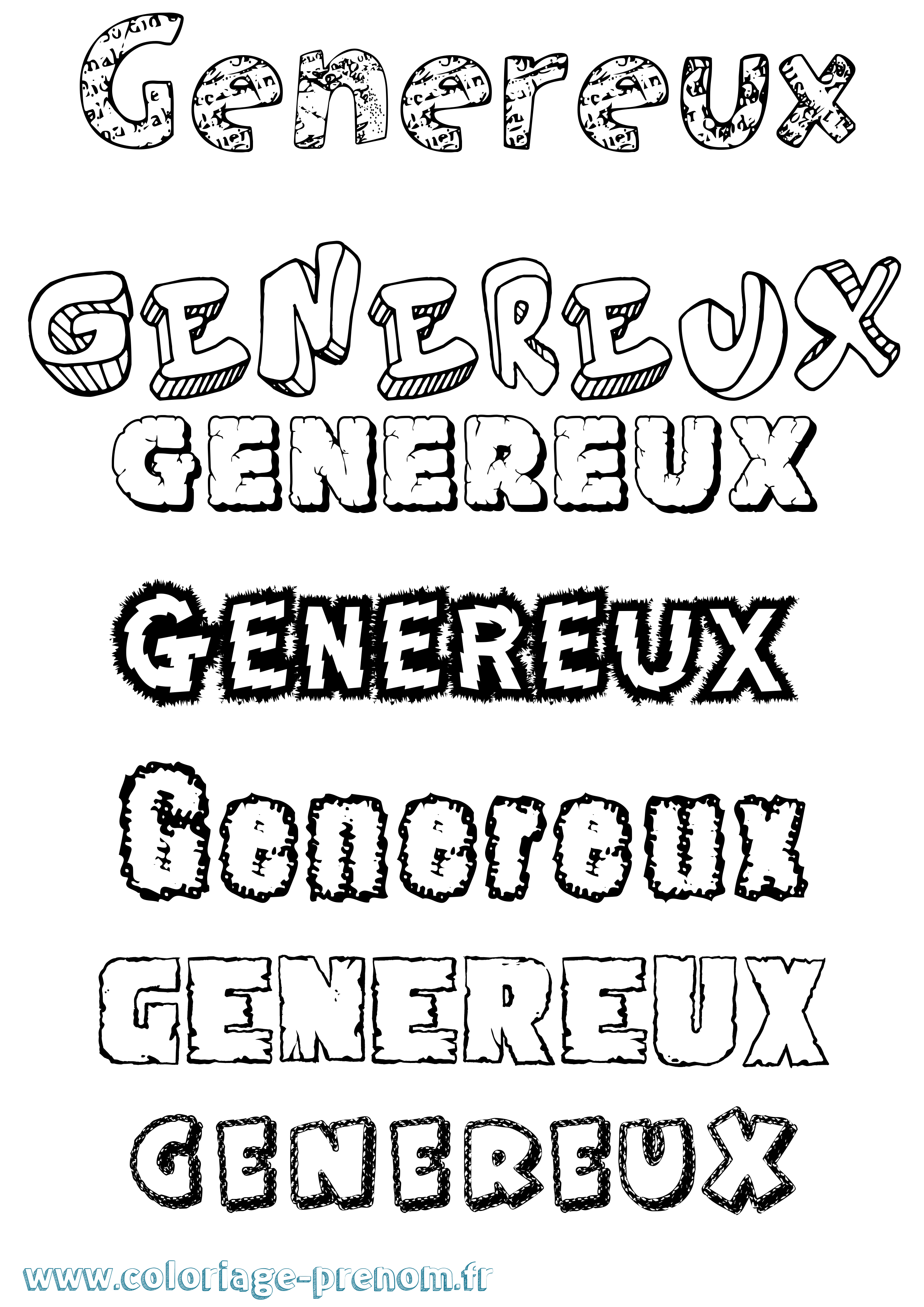 Coloriage Genereux Destructuré Coloriage prénom Genereux Destructuré