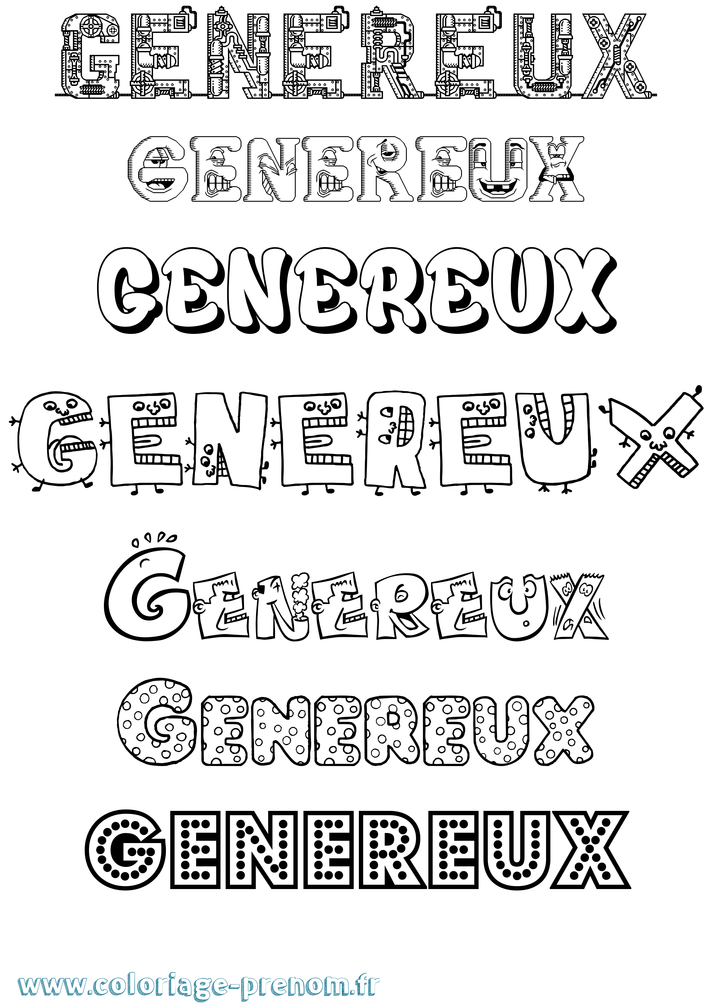 Coloriage Genereux Fun Coloriage prénom Genereux Fun
