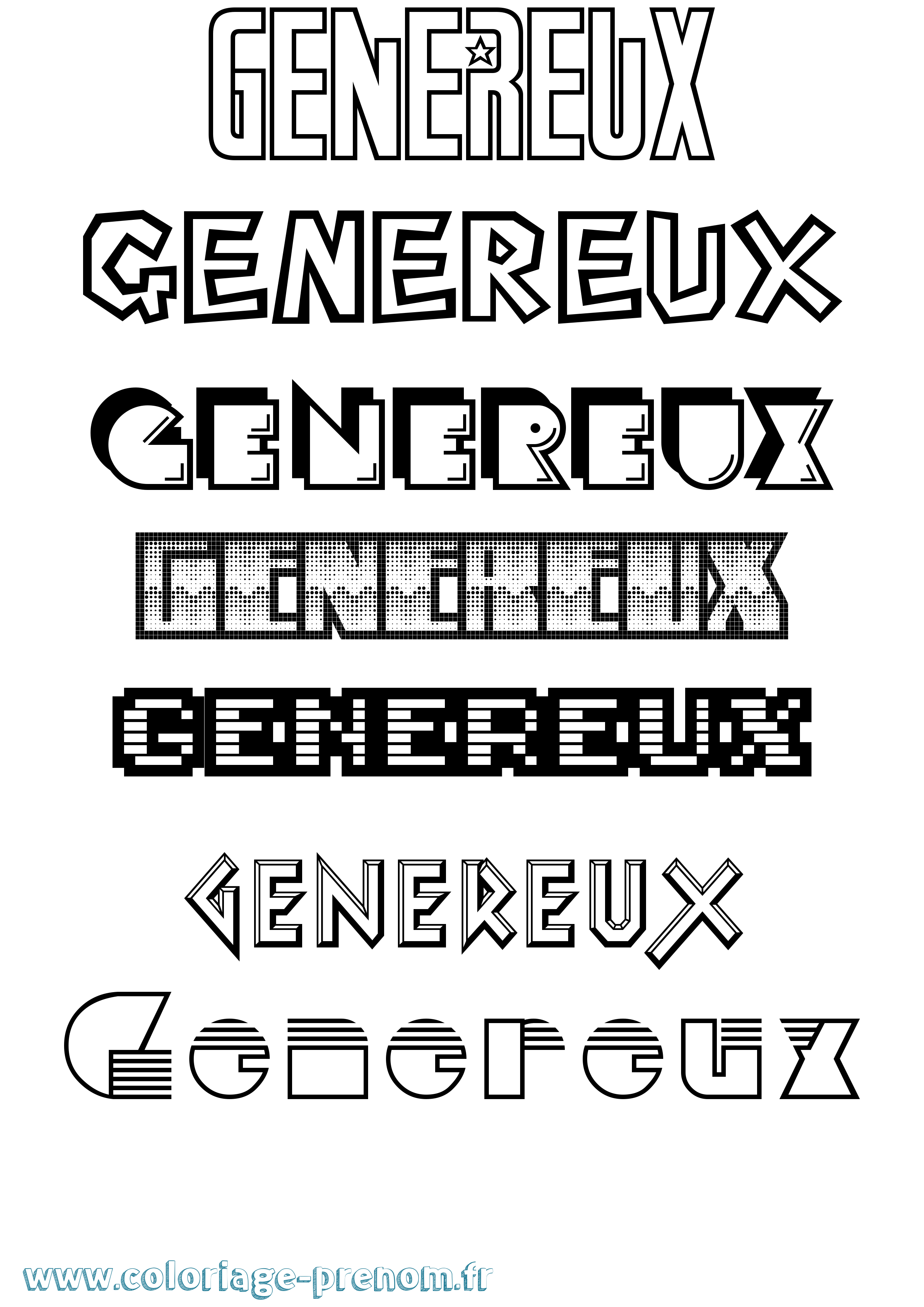 Coloriage Genereux Jeux Vidéos Coloriage prénom Genereux Jeux Vidéos