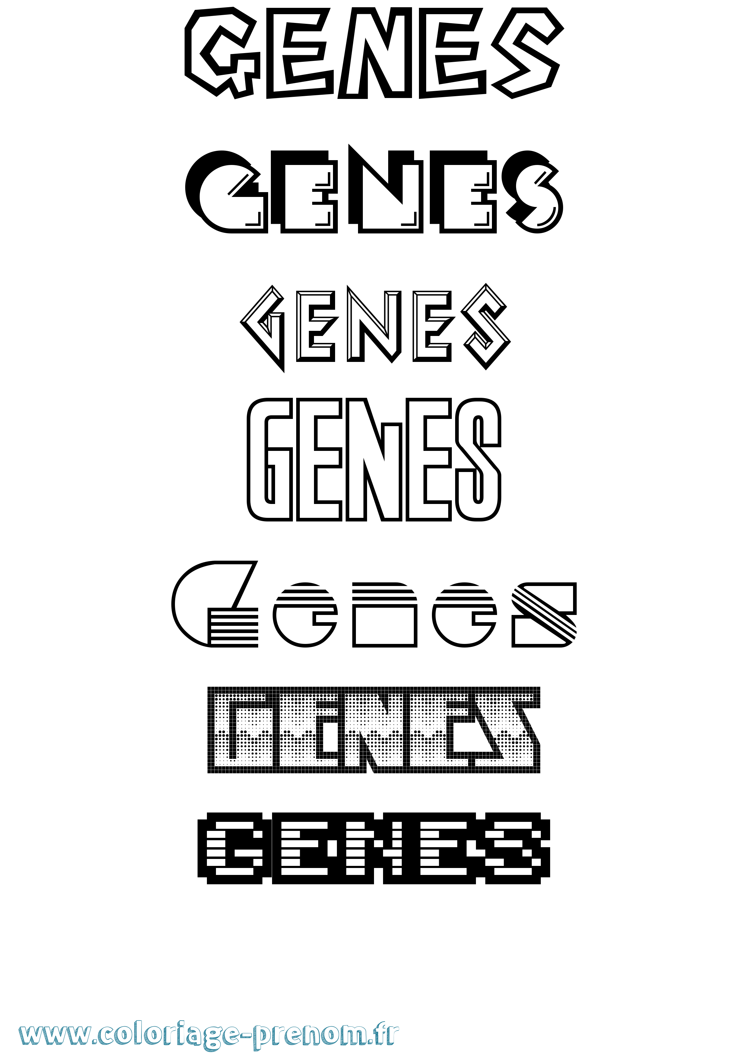 Coloriage Genes Jeux Vidéos Coloriage prénom Genes Jeux Vidéos