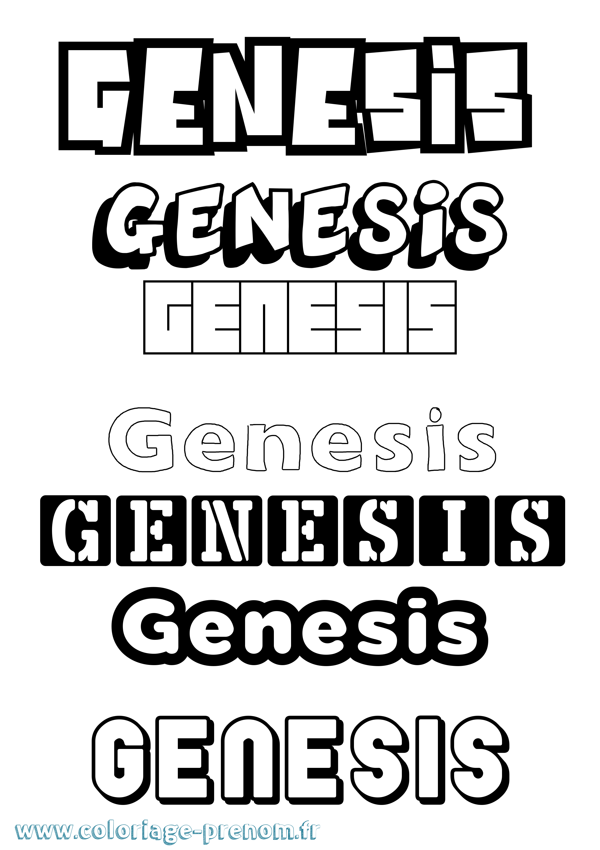 Coloriage Genesis Simple Coloriage prénom Genesis Simple