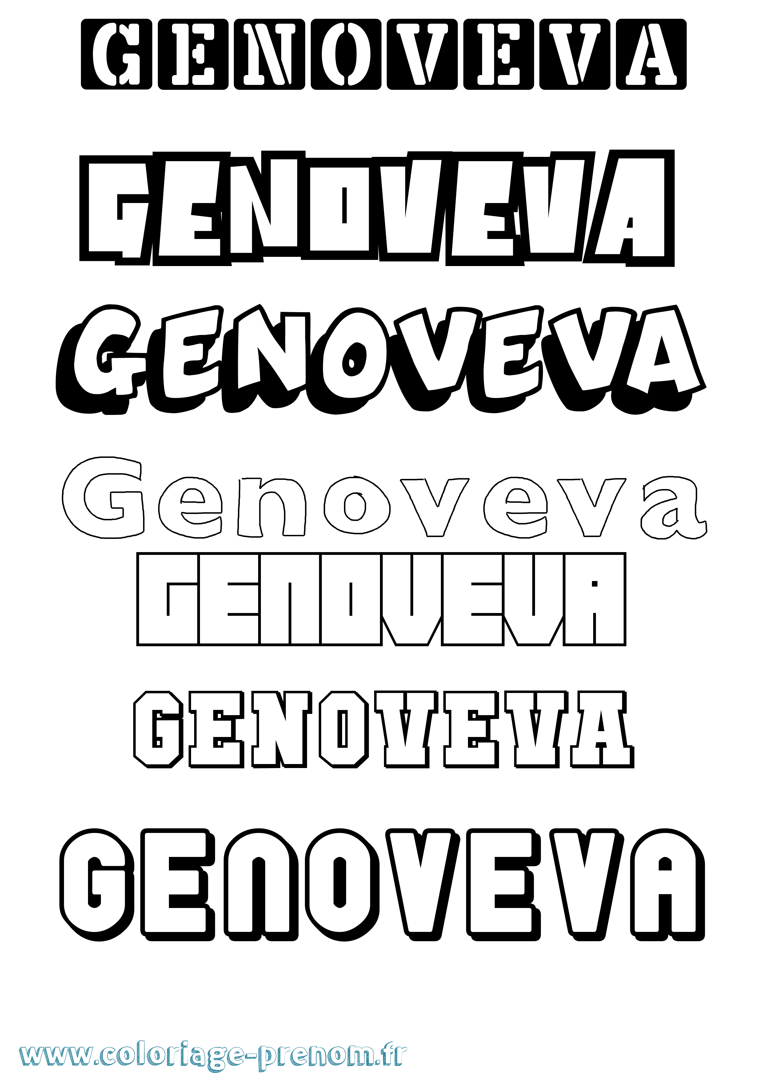 Coloriage Genoveva Simple Coloriage prénom Genoveva Simple
