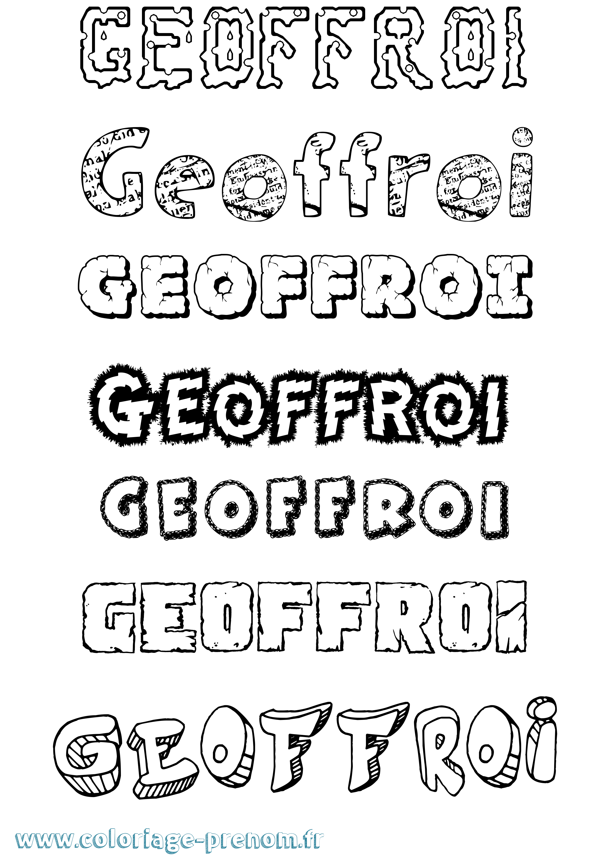 Coloriage Geoffroi Destructuré Coloriage prénom Geoffroi Destructuré