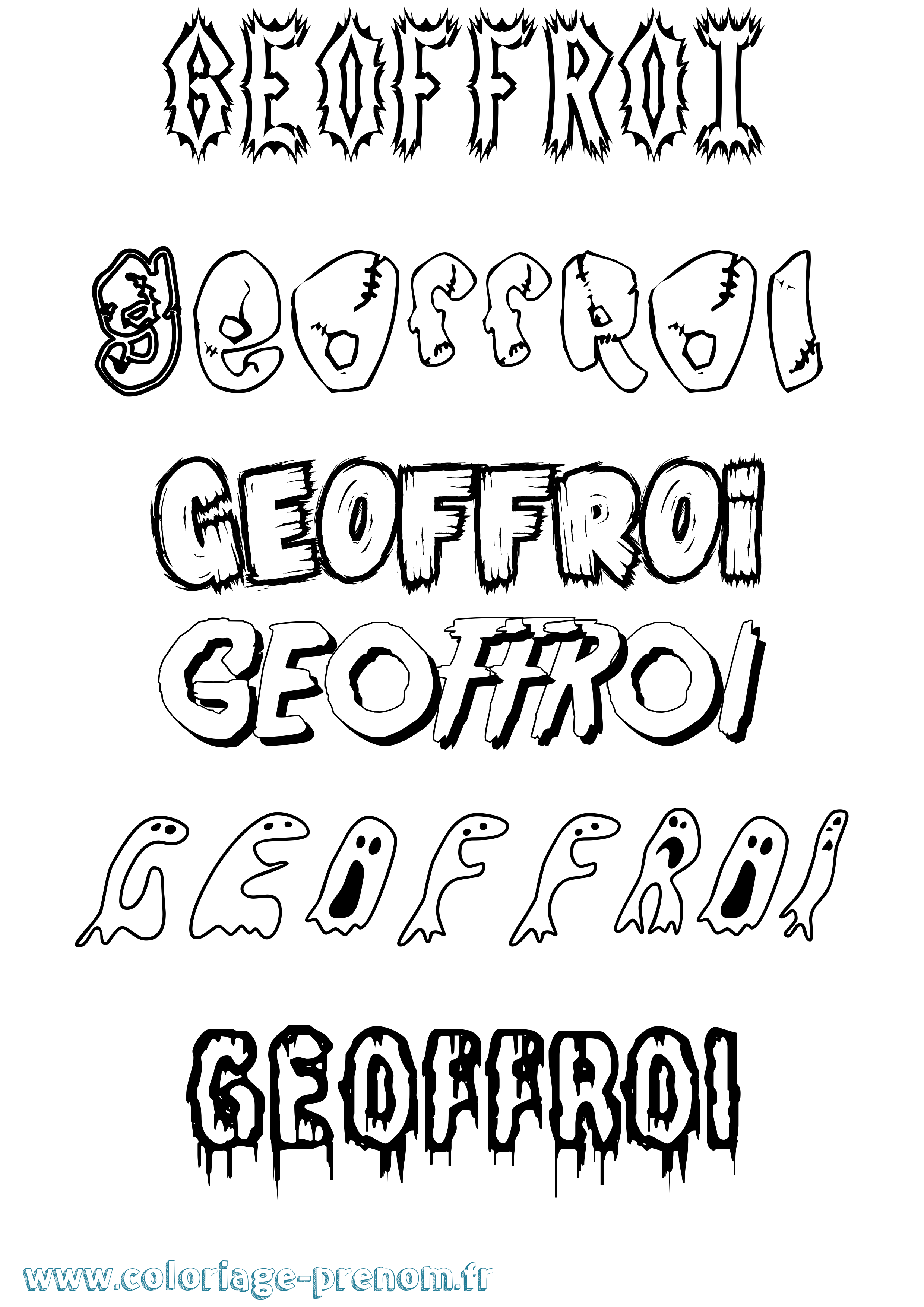 Coloriage Geoffroi Frisson Coloriage prénom Geoffroi Frisson