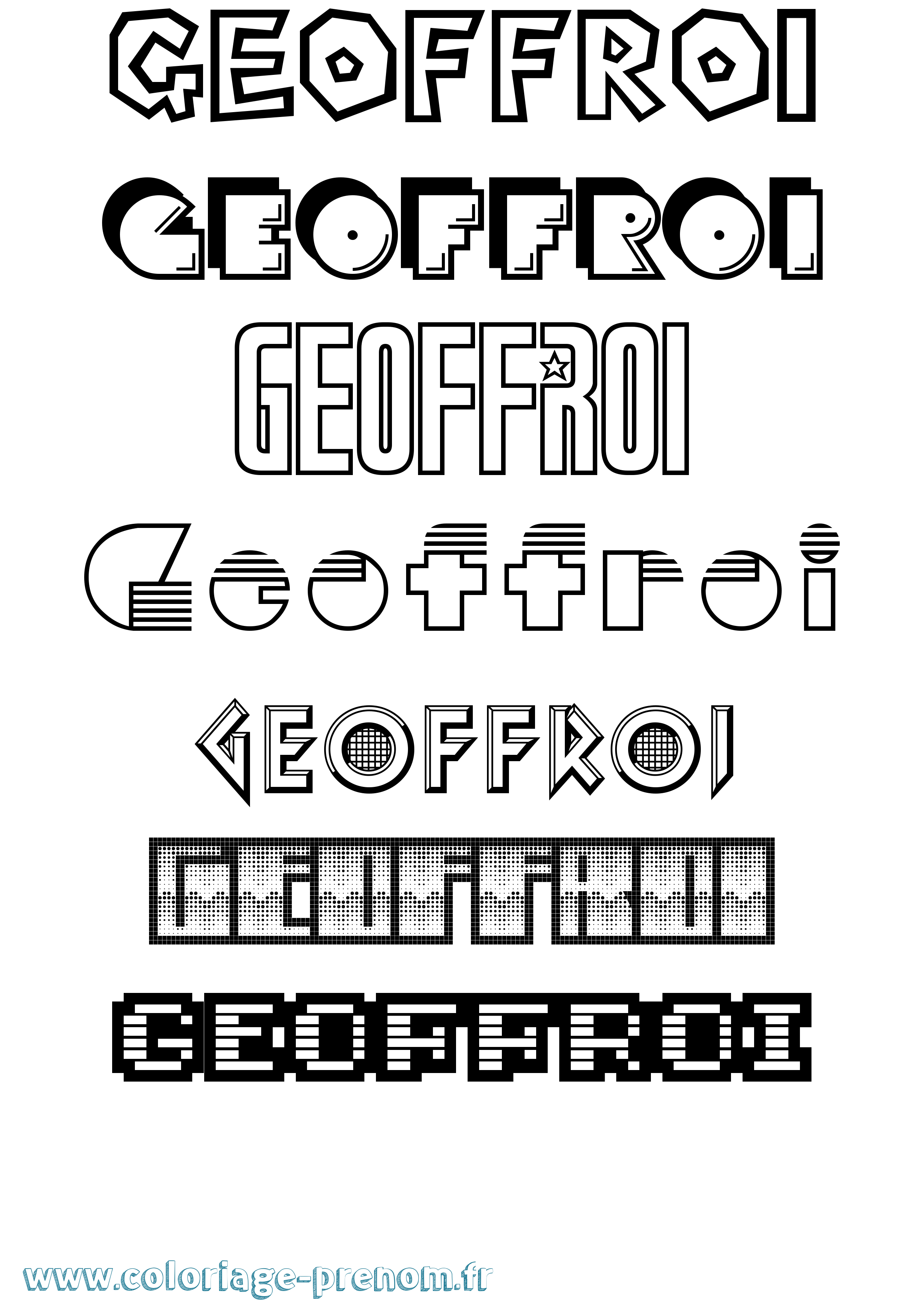 Coloriage Geoffroi Jeux Vidéos Coloriage prénom Geoffroi Jeux Vidéos