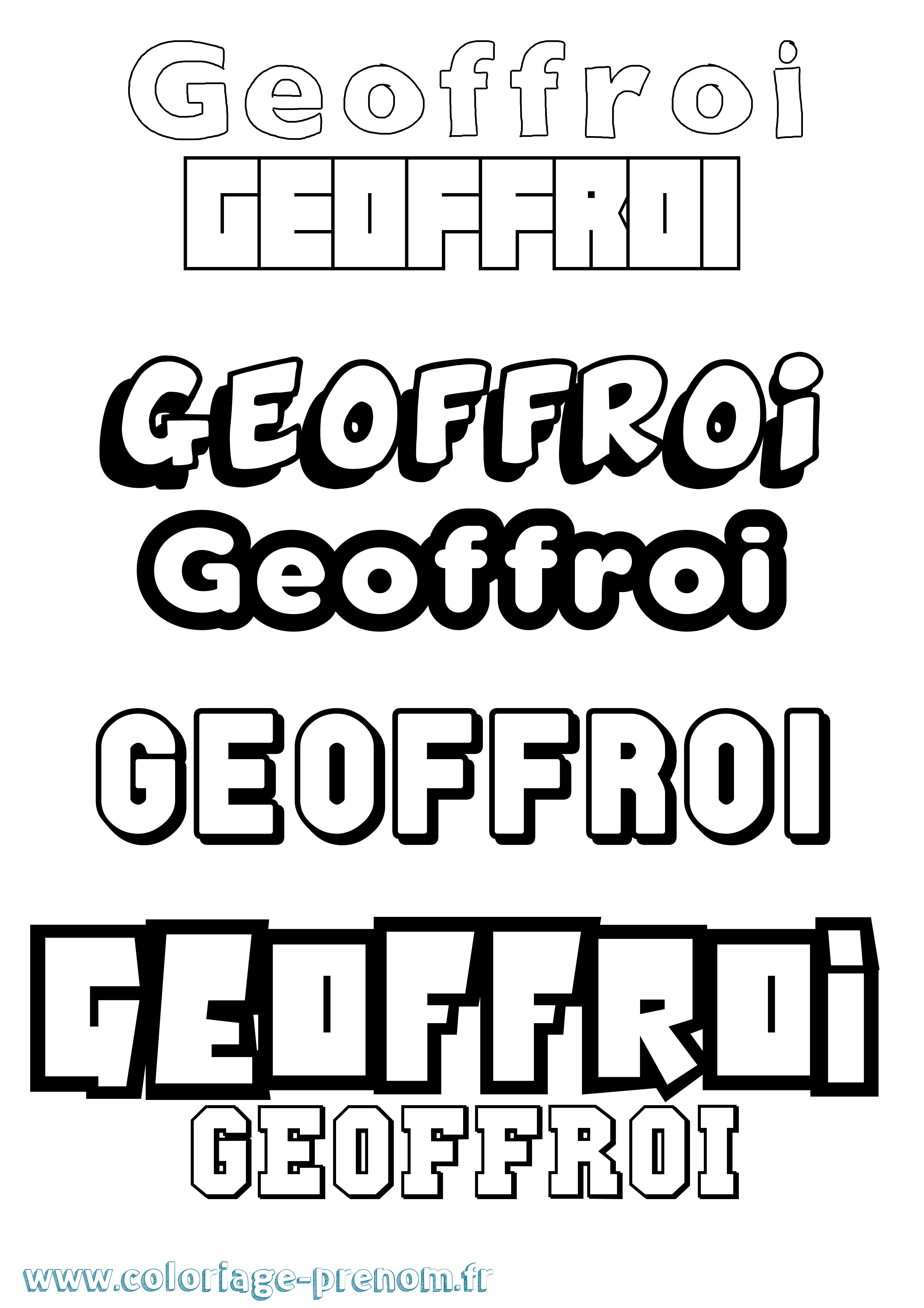 Coloriage Geoffroi Simple Coloriage prénom Geoffroi Simple