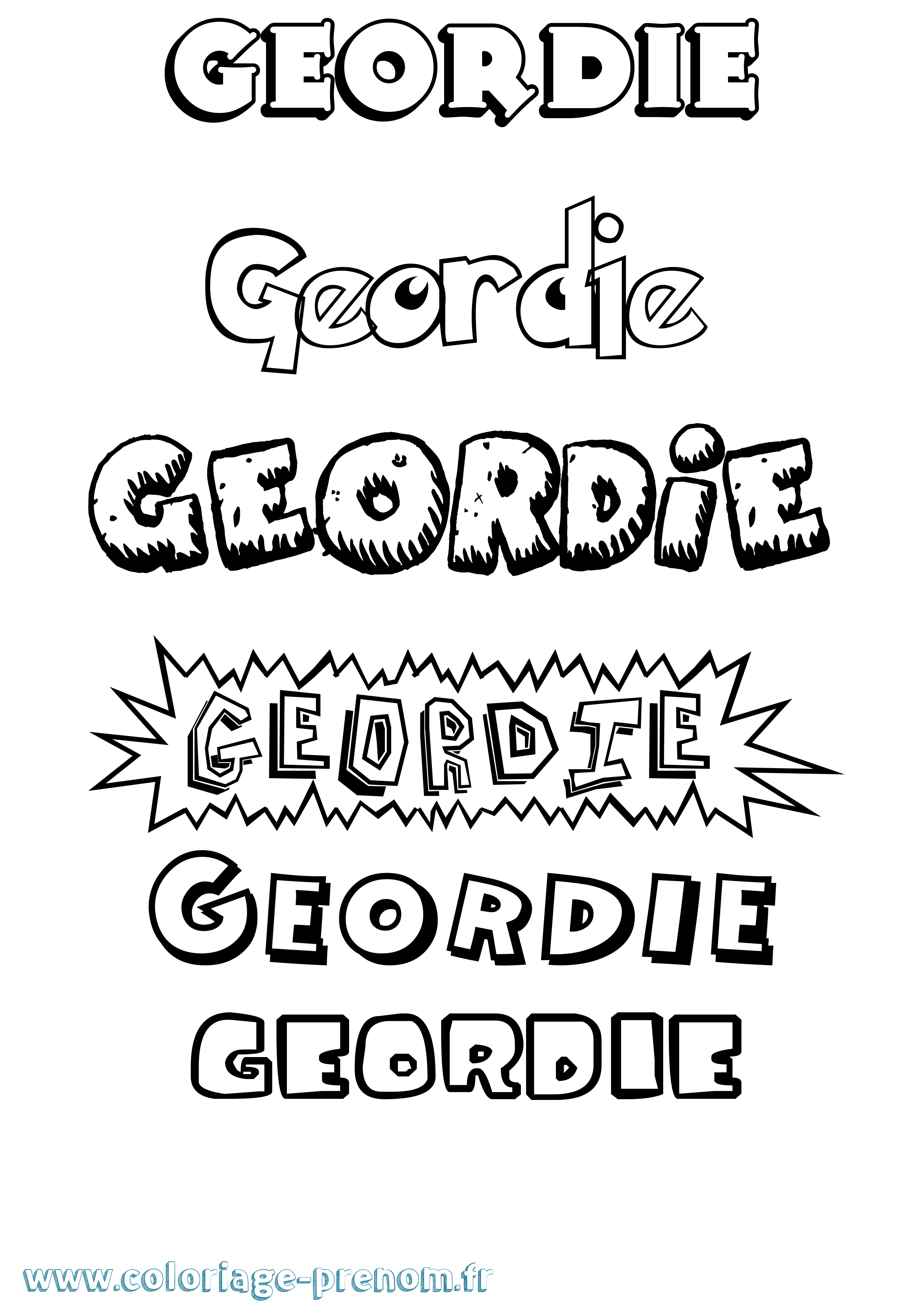 Coloriage Geordie Dessin Animé Coloriage prénom Geordie Dessin Animé
