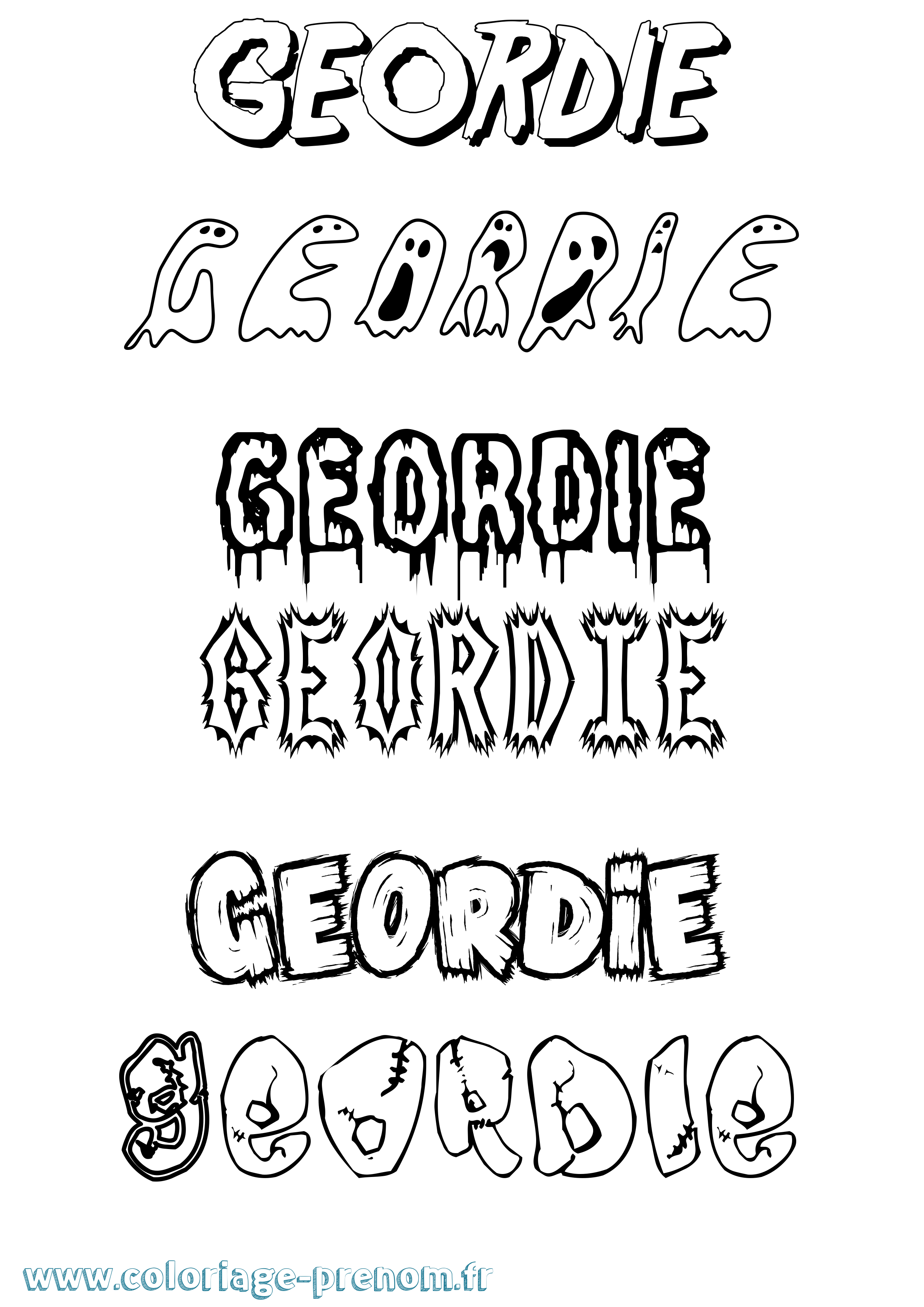 Coloriage Geordie Frisson Coloriage prénom Geordie Frisson