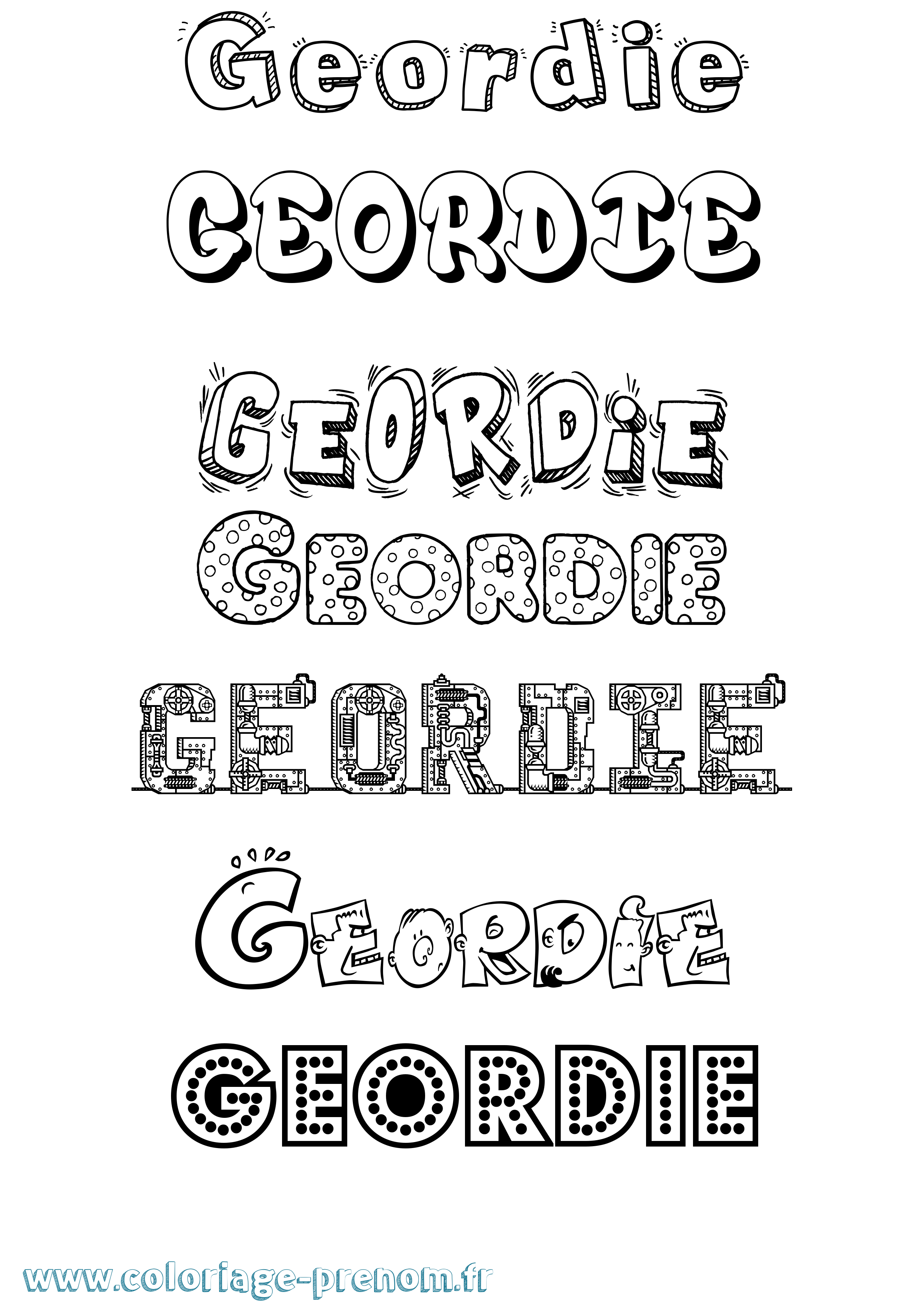 Coloriage Geordie Fun Coloriage prénom Geordie Fun