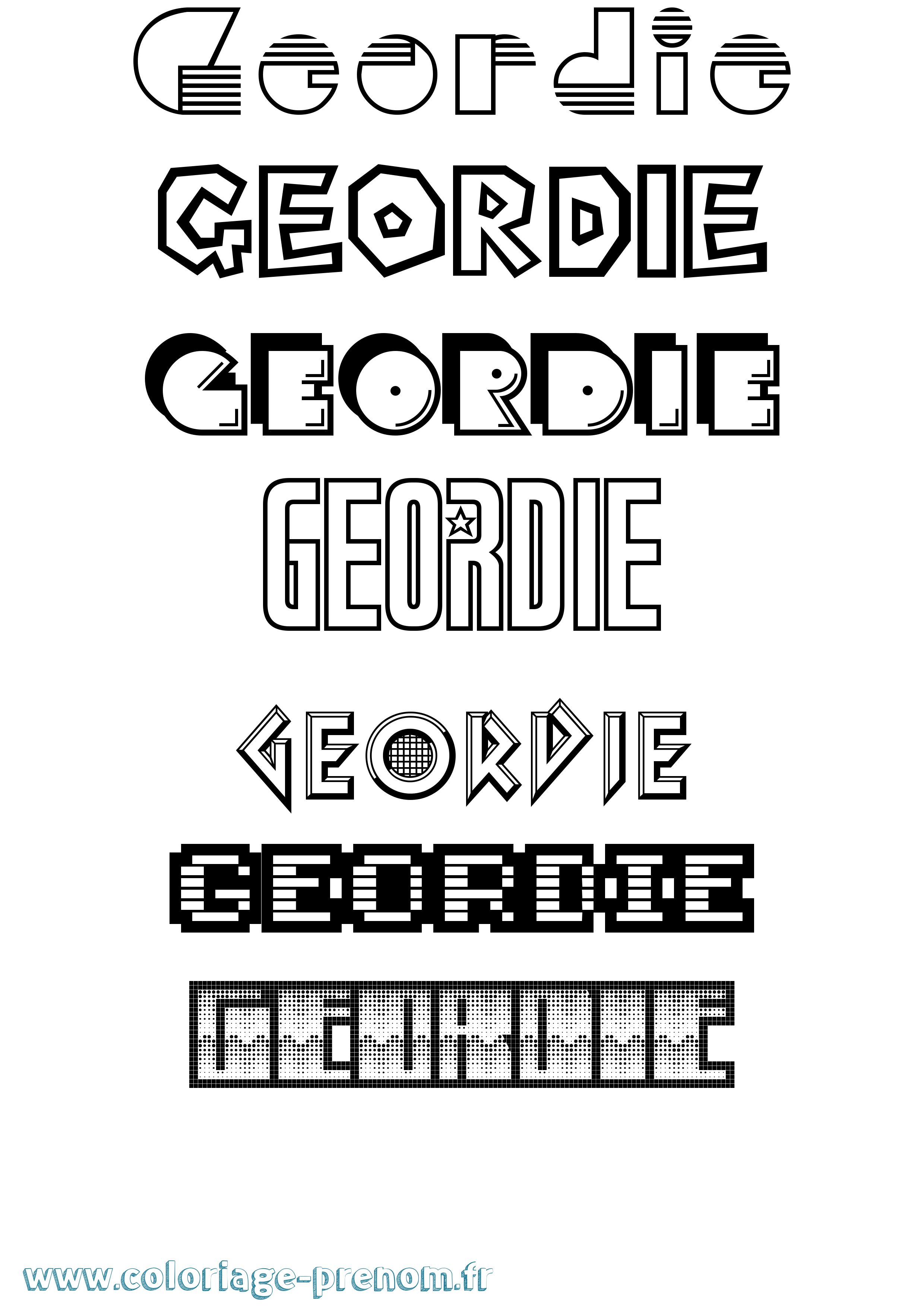 Coloriage Geordie Jeux Vidéos Coloriage prénom Geordie Jeux Vidéos