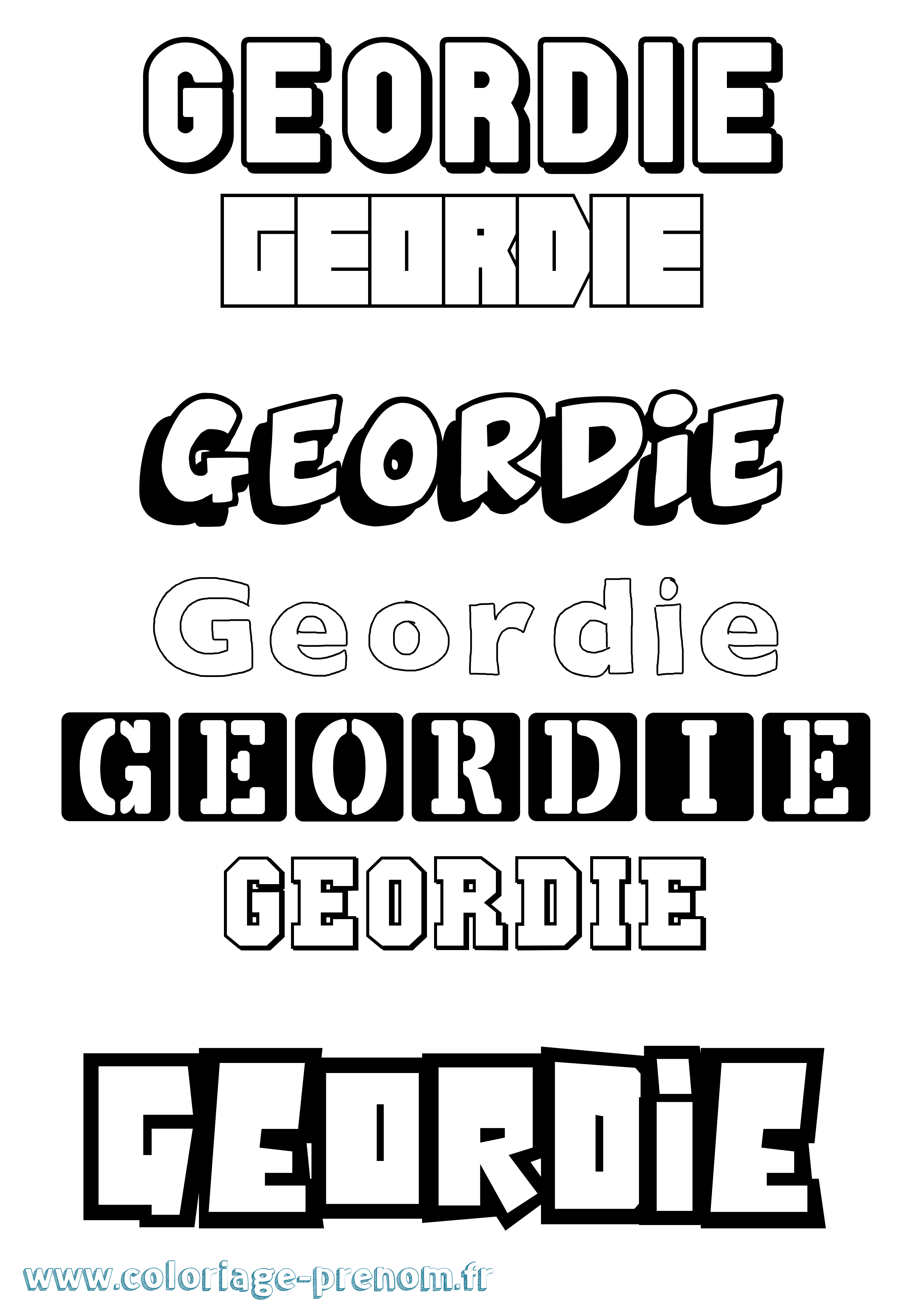 Coloriage Geordie Simple Coloriage prénom Geordie Simple