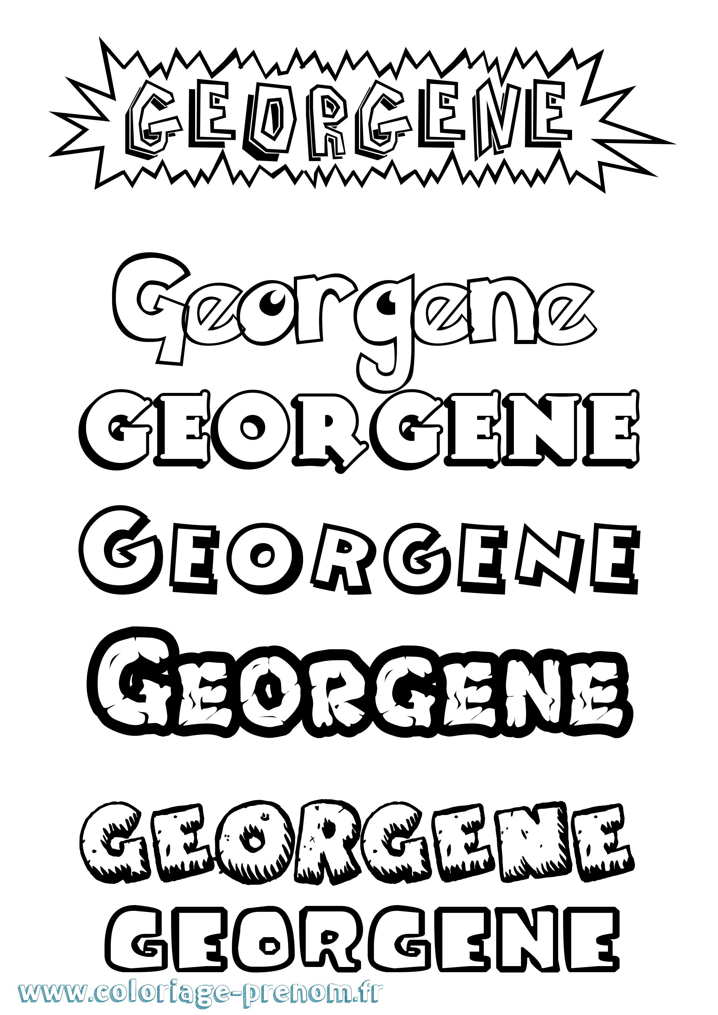 Coloriage Georgene Dessin Animé Coloriage prénom Georgene Dessin Animé