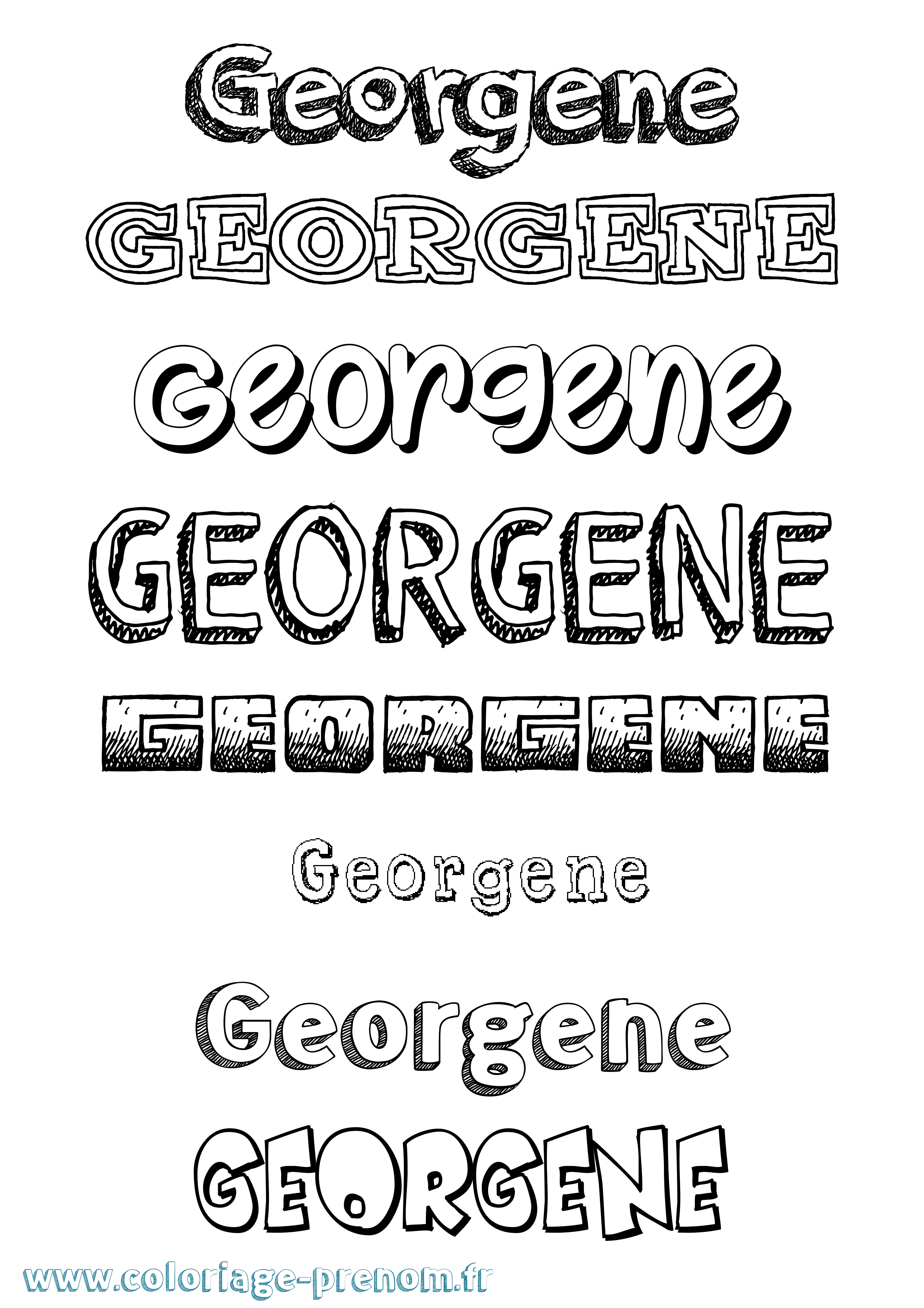Coloriage Georgene Dessiné Coloriage prénom Georgene Dessiné
