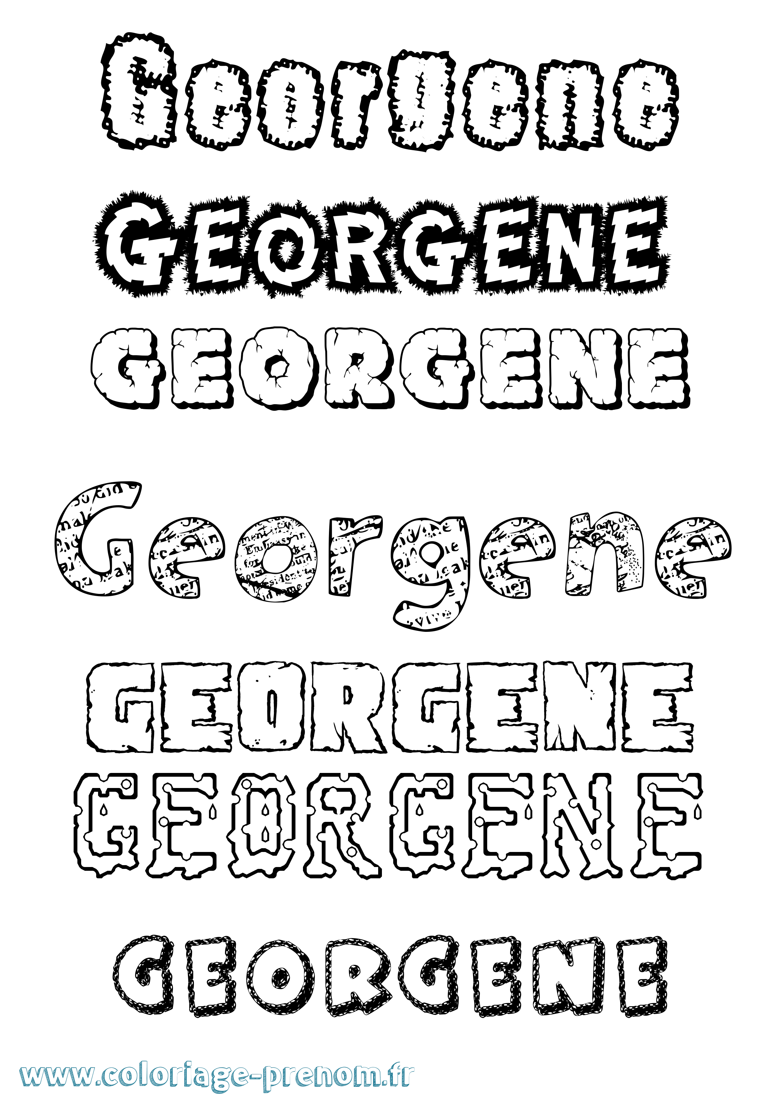 Coloriage Georgene Destructuré Coloriage prénom Georgene Destructuré