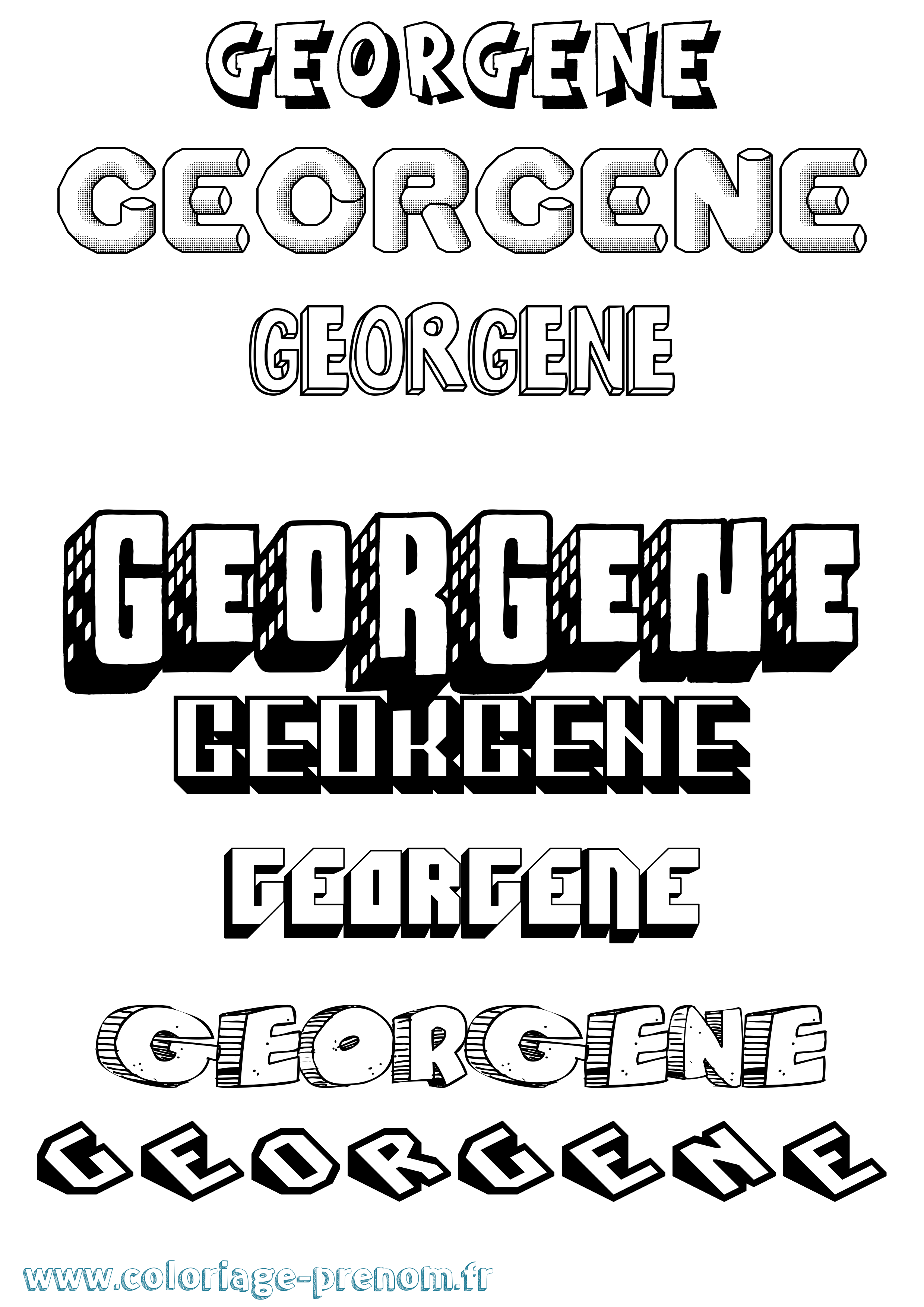Coloriage Georgene Effet 3D Coloriage prénom Georgene Effet 3D