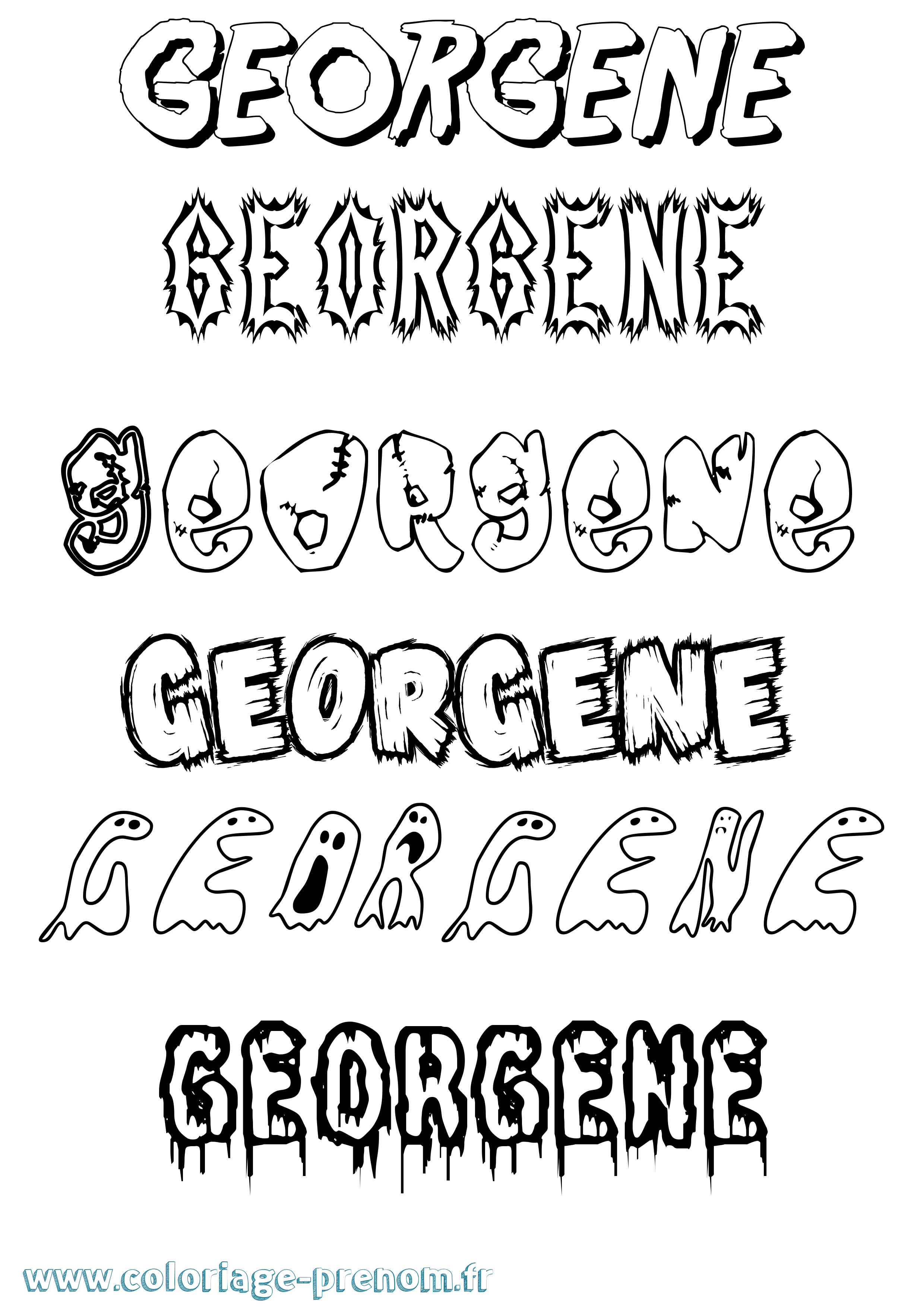 Coloriage Georgene Frisson Coloriage prénom Georgene Frisson