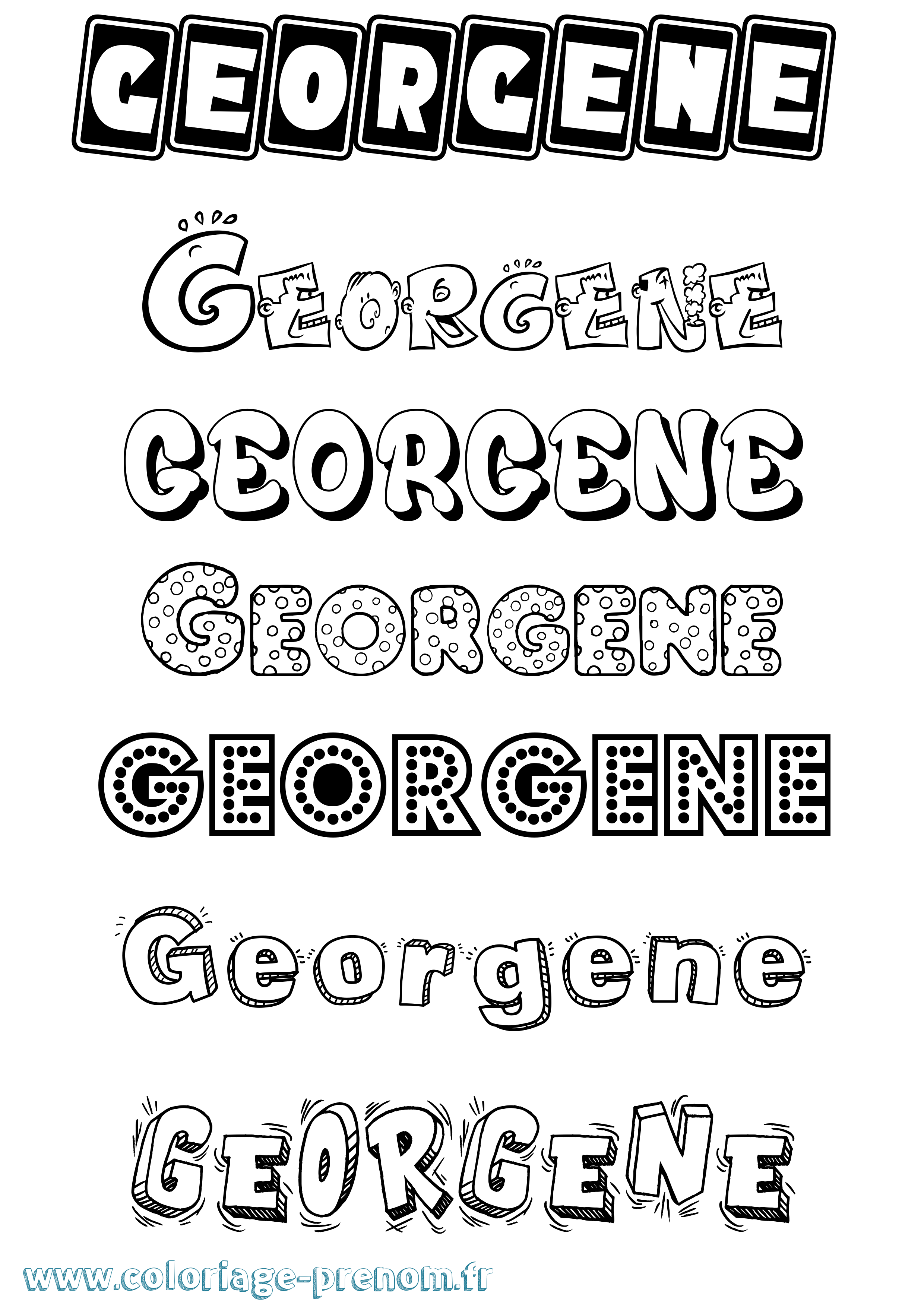 Coloriage Georgene Fun Coloriage prénom Georgene Fun