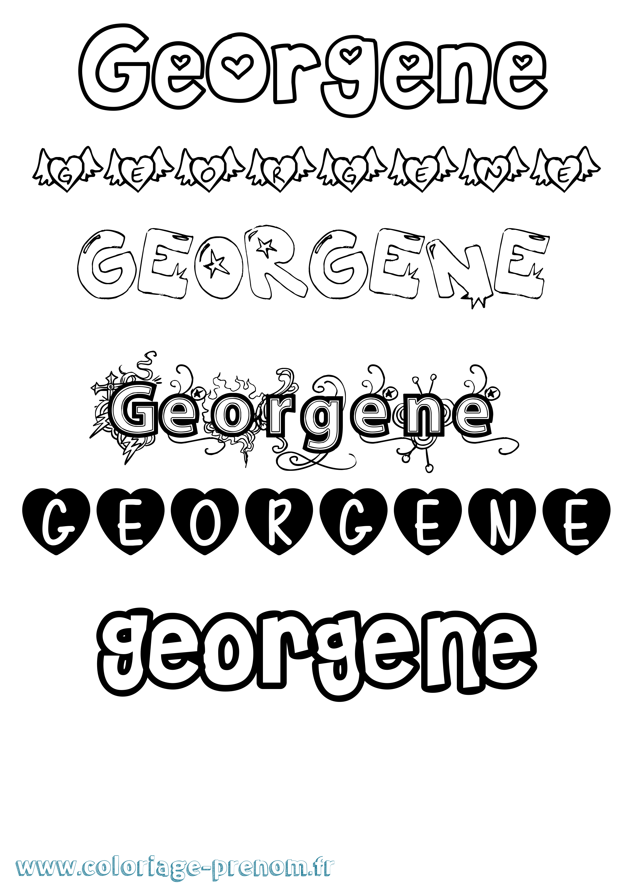 Coloriage Georgene Girly Coloriage prénom Georgene Girly