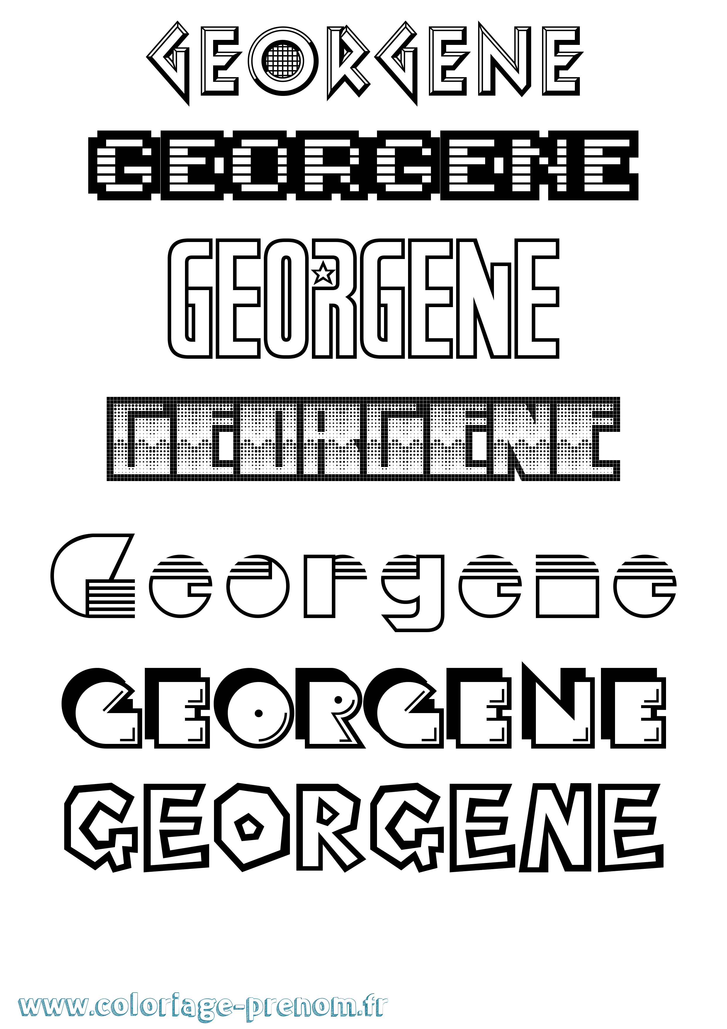 Coloriage Georgene Jeux Vidéos Coloriage prénom Georgene Jeux Vidéos