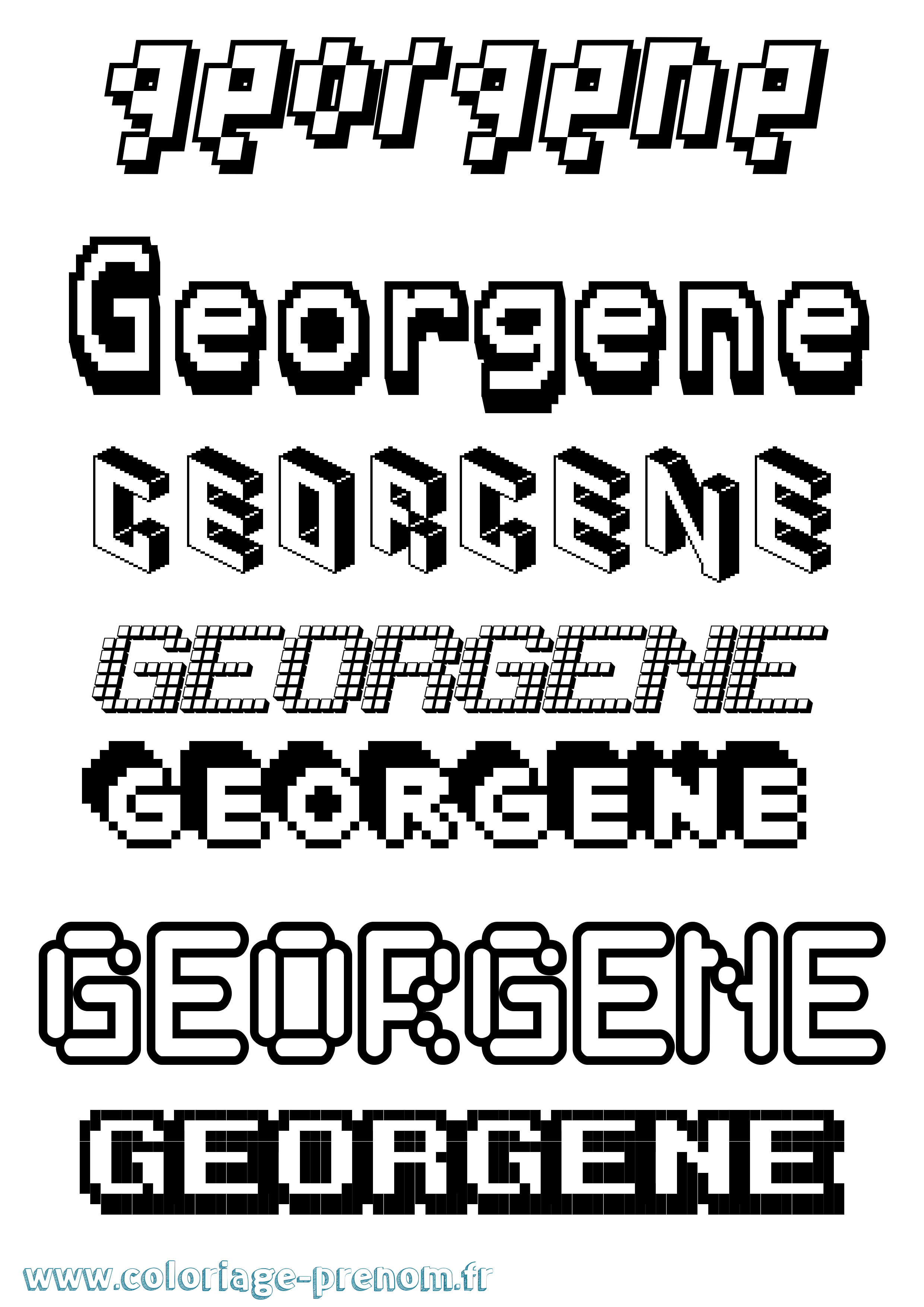 Coloriage Georgene Pixel Coloriage prénom Georgene Pixel