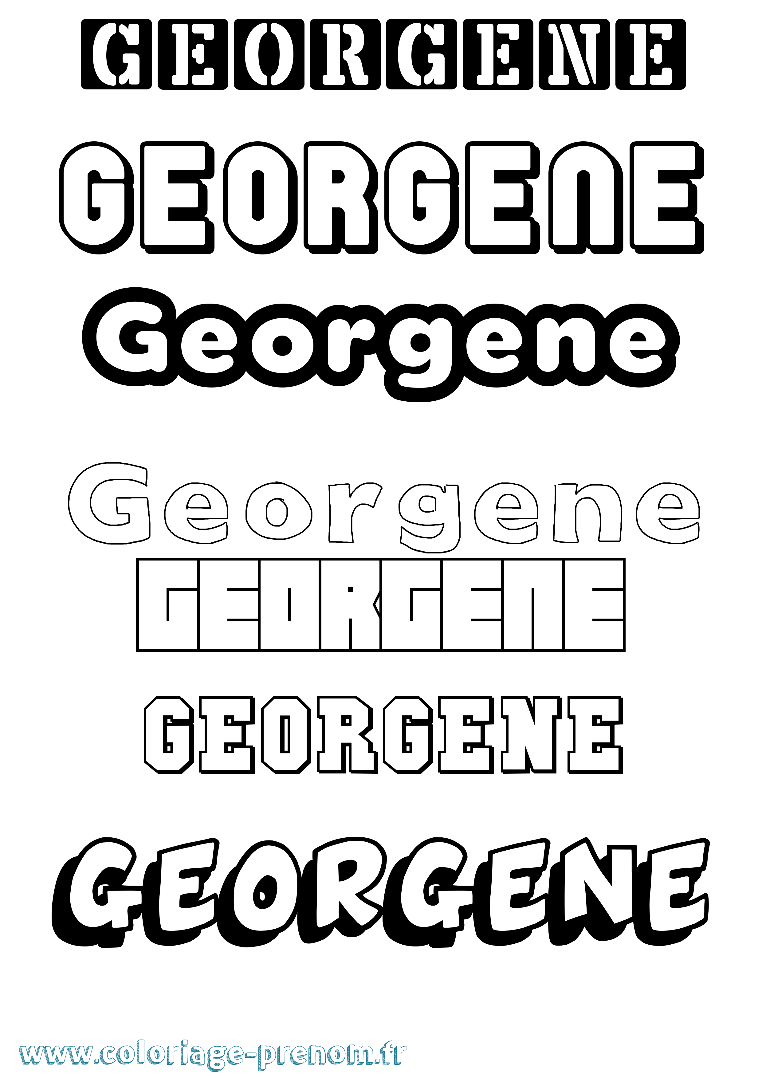 Coloriage Georgene Simple Coloriage prénom Georgene Simple