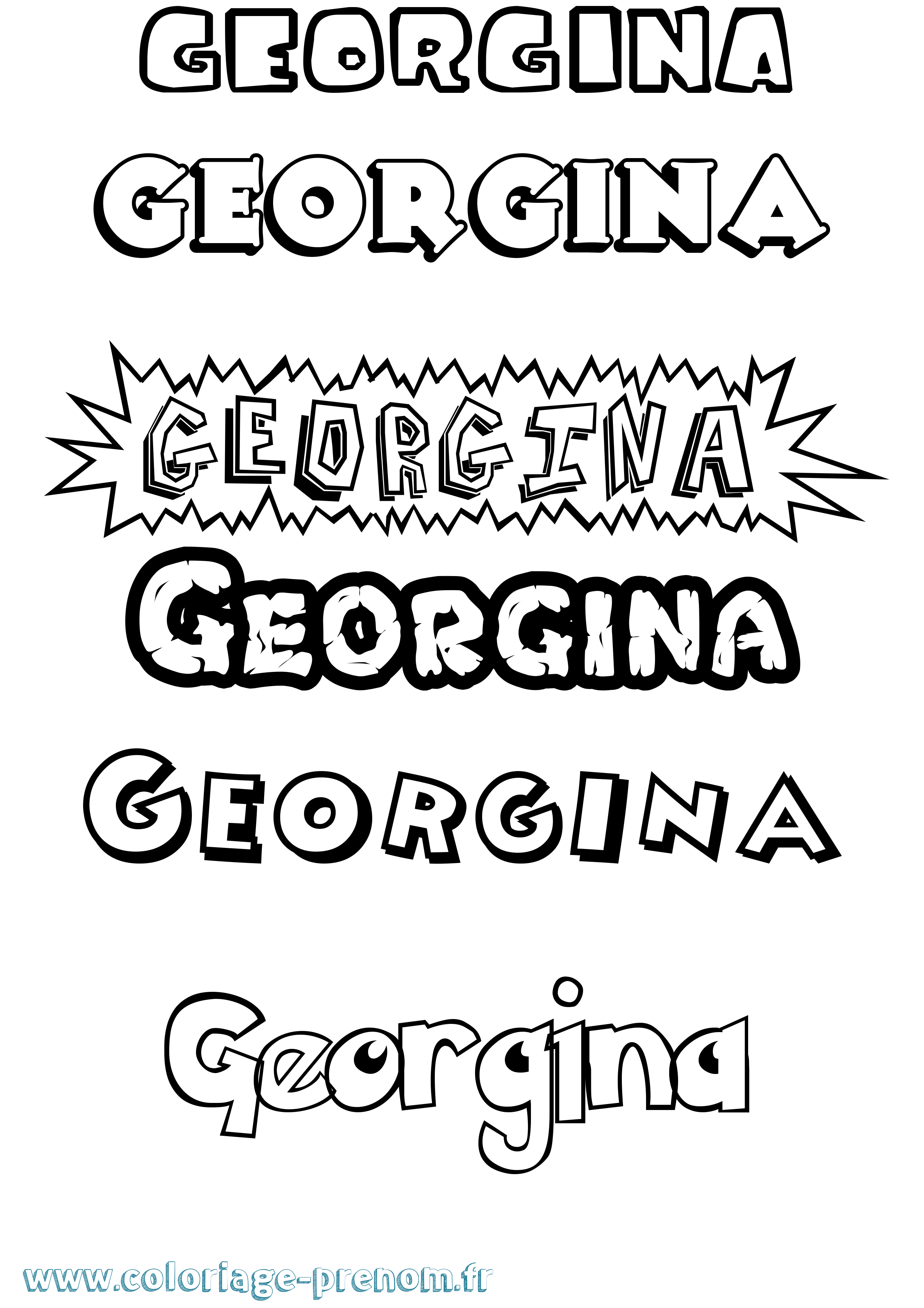 Coloriage Georgina Dessin Animé Coloriage prénom Georgina Dessin Animé