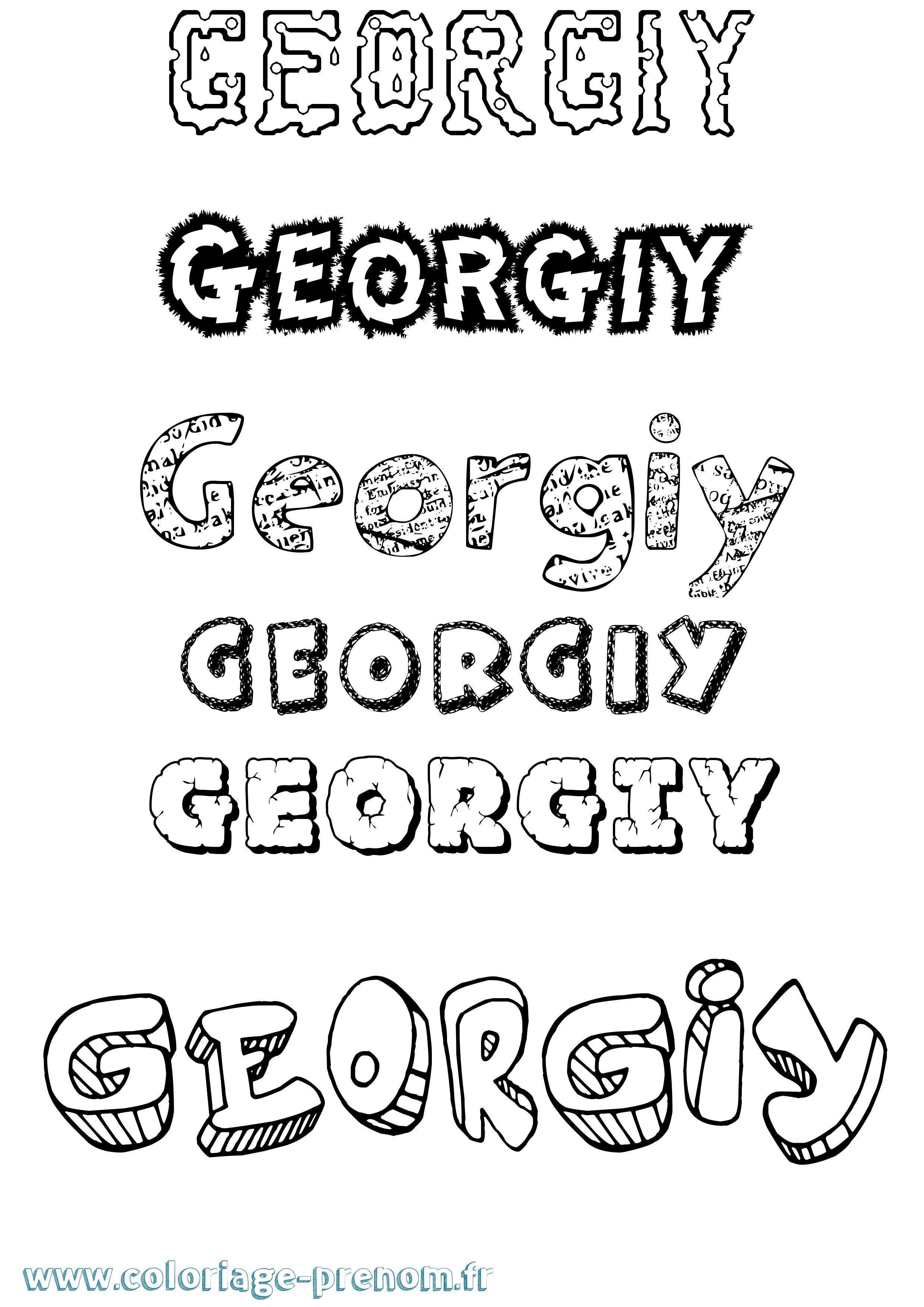 Coloriage Georgiy Destructuré Coloriage prénom Georgiy Destructuré