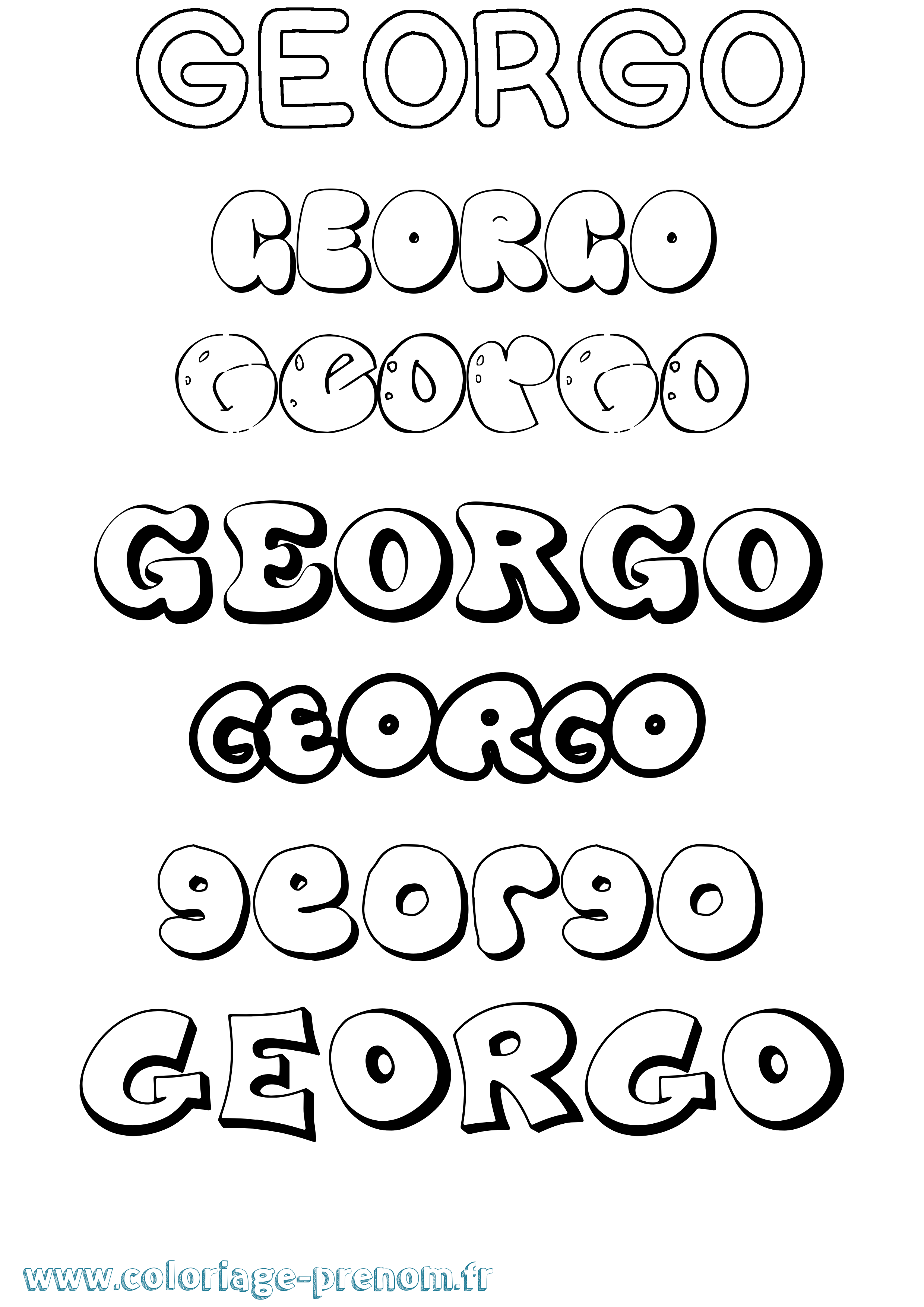 Coloriage Georgo Bubble Coloriage prénom Georgo Bubble