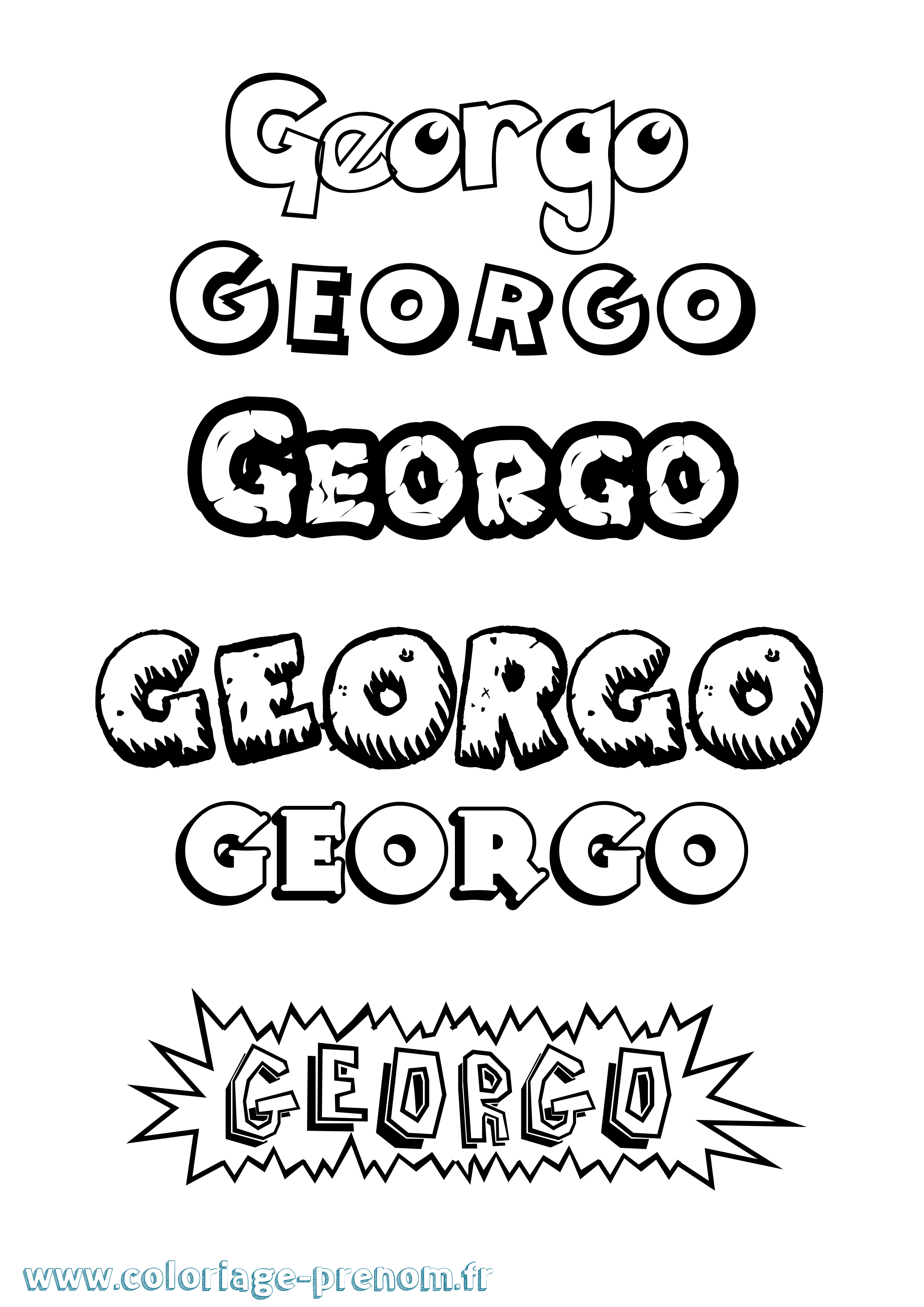 Coloriage Georgo Dessin Animé Coloriage prénom Georgo Dessin Animé