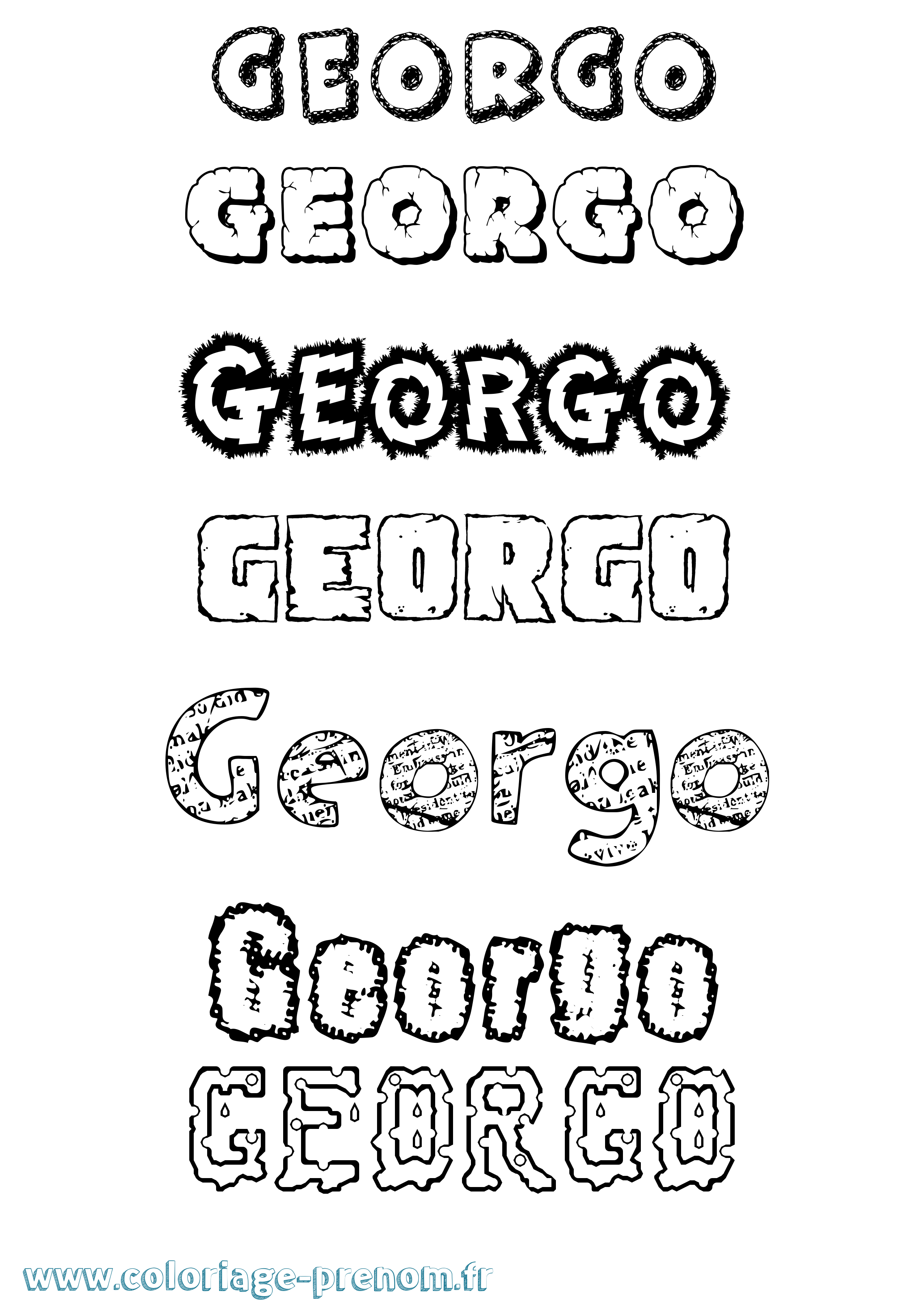 Coloriage Georgo Destructuré Coloriage prénom Georgo Destructuré