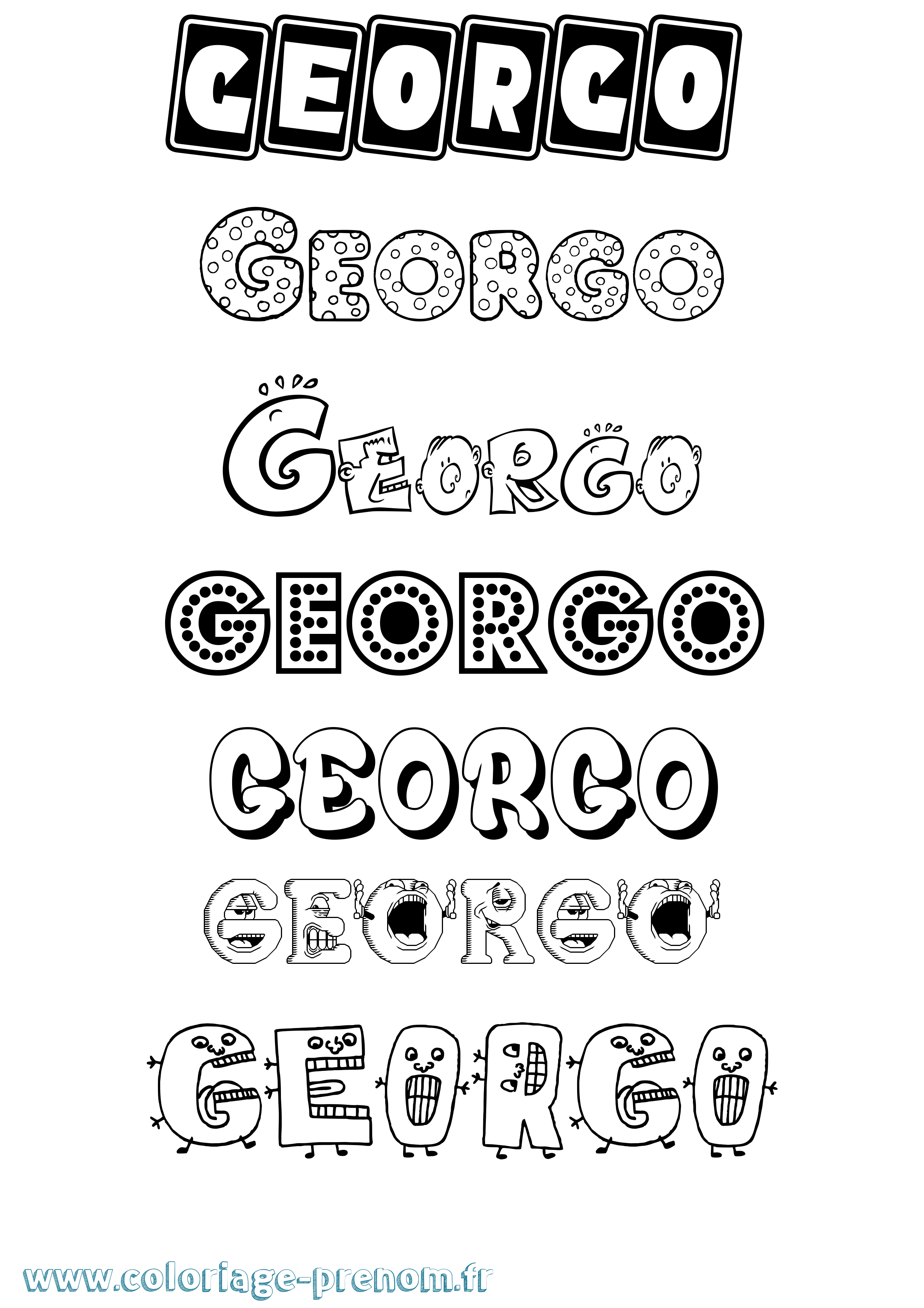 Coloriage Georgo Fun Coloriage prénom Georgo Fun