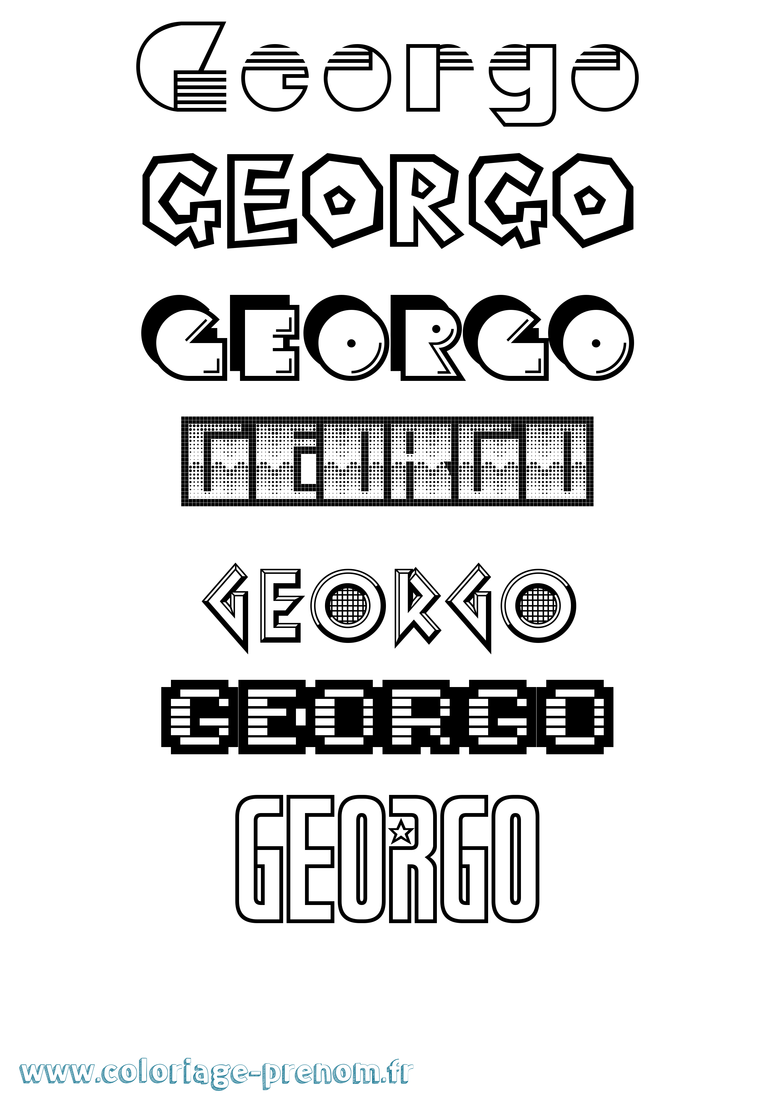 Coloriage Georgo Jeux Vidéos Coloriage prénom Georgo Jeux Vidéos