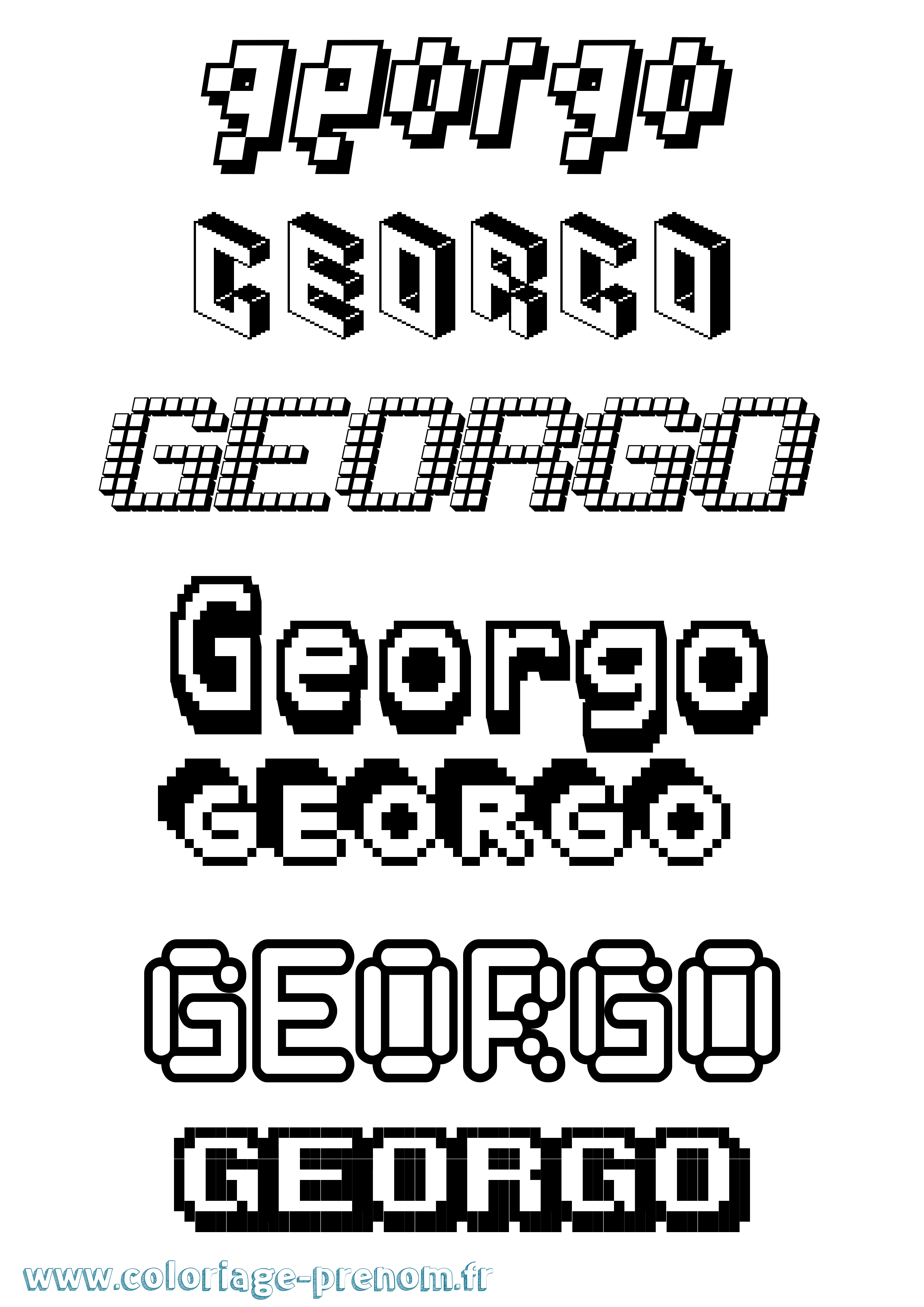 Coloriage Georgo Pixel Coloriage prénom Georgo Pixel