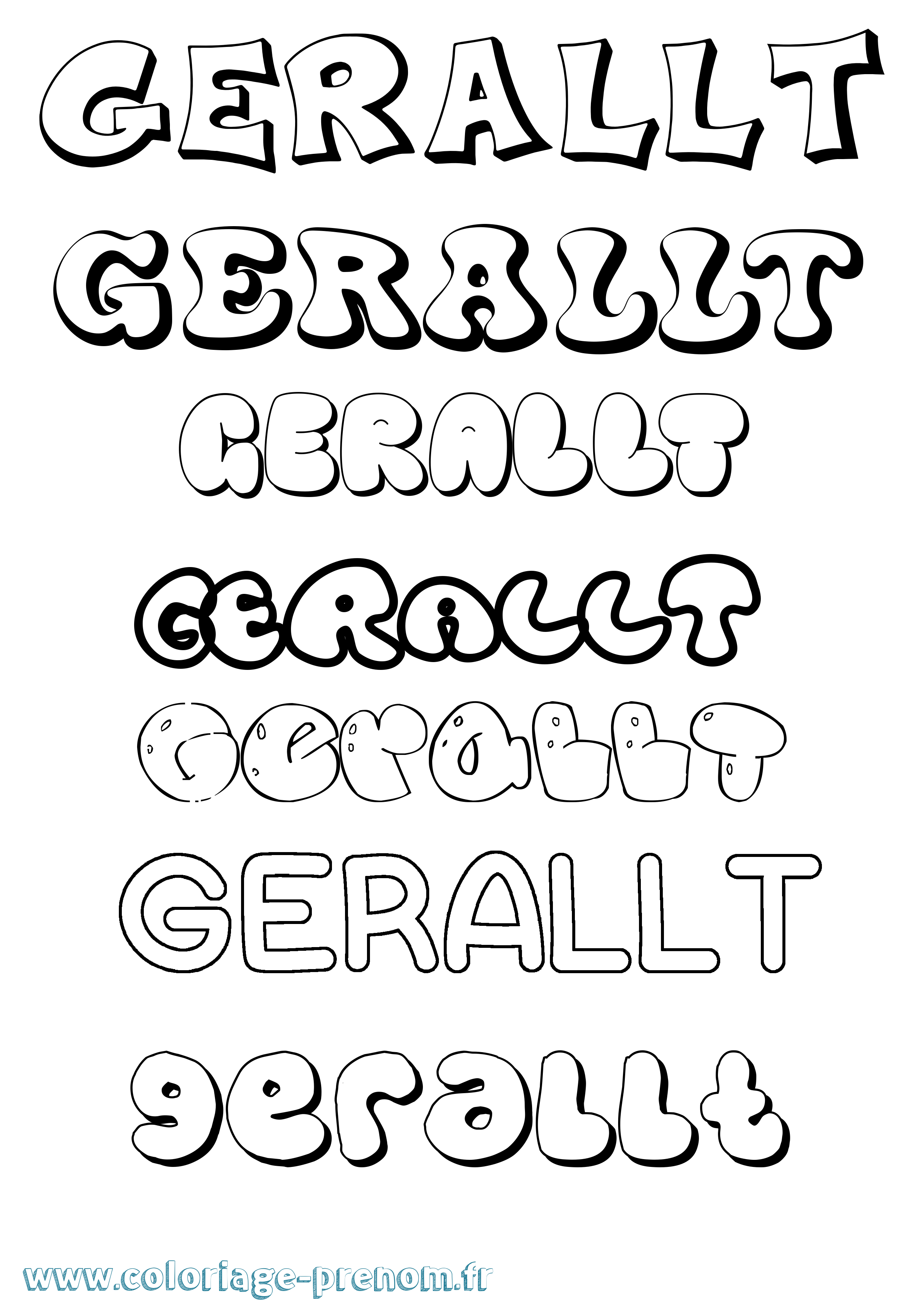 Coloriage Gerallt Bubble Coloriage prénom Gerallt Bubble
